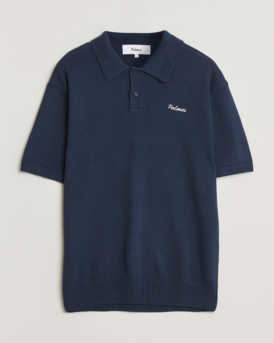Herr | Pikéer | Palmes | Cotton Knit Polo Navy