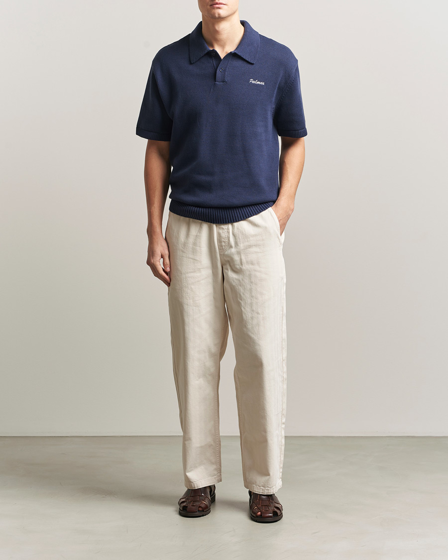 Herr | Pikéer | Palmes | Cotton Knit Polo Navy