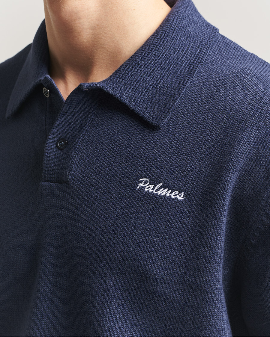 Herr | Pikéer | Palmes | Cotton Knit Polo Navy
