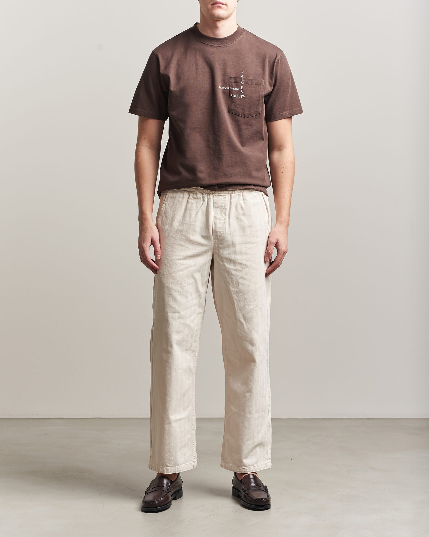 Herr | T-Shirts | Palmes | Ramus Pocket T-Shirt Brown