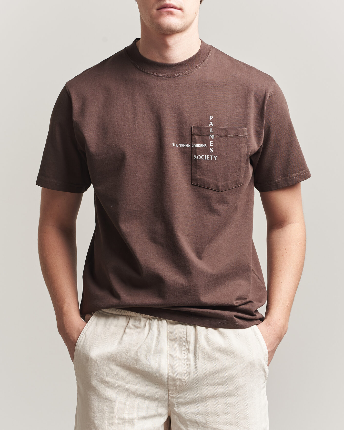 Herr | T-Shirts | Palmes | Ramus Pocket T-Shirt Brown
