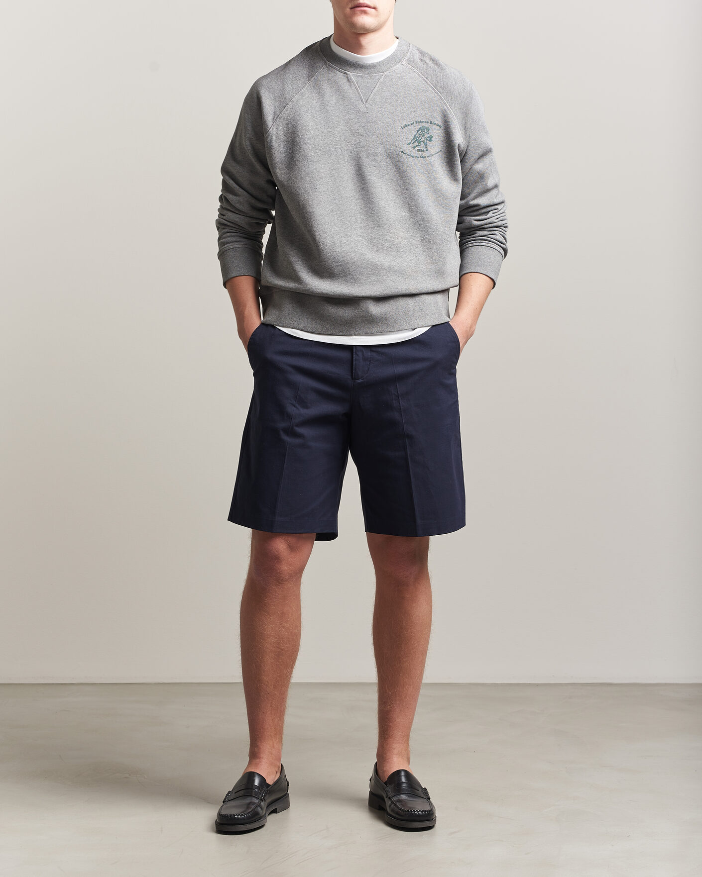 Herr | Tröjor | Palmes | Lake Raglan Sweatshirt Grey Melange