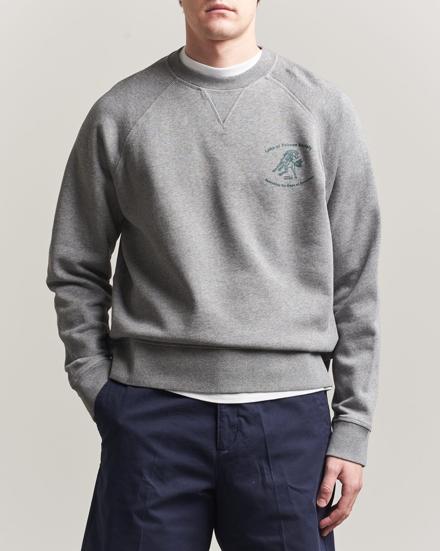 Herr | Tröjor | Palmes | Lake Raglan Sweatshirt Grey Melange