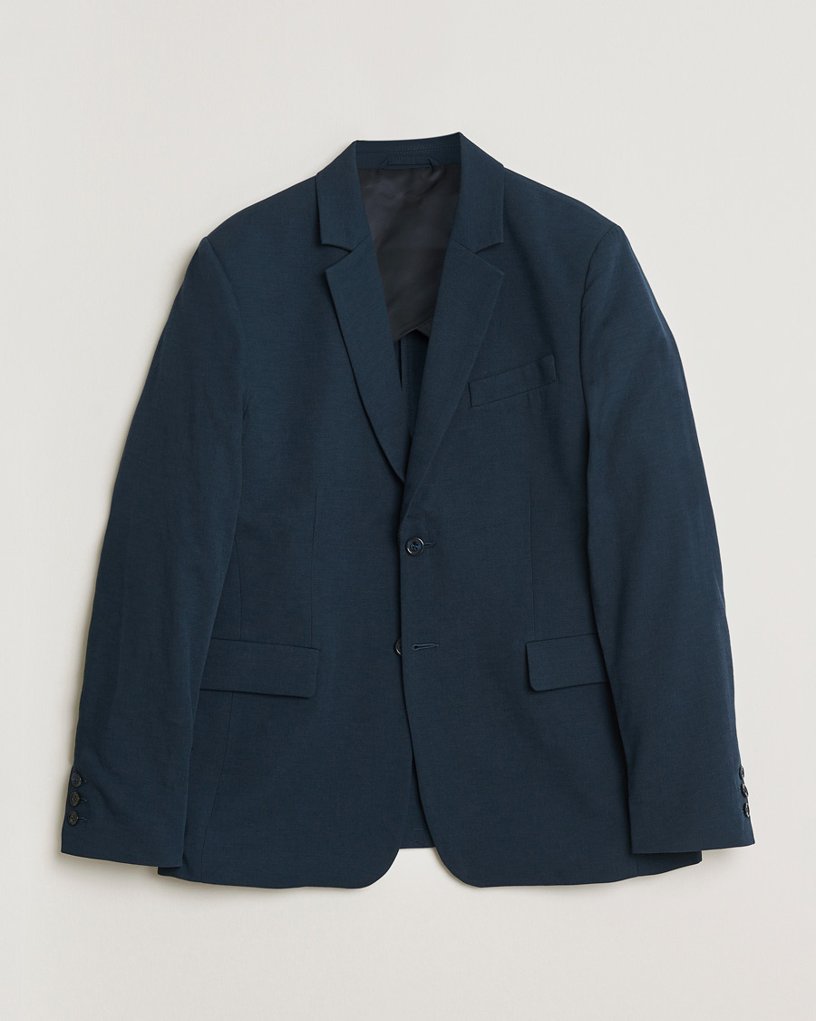Herr | Kavajer | Palmes | Single Breasted Cotton Blazer Navy
