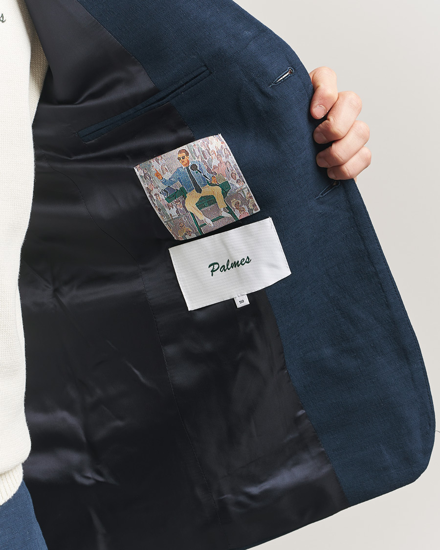 Herr | Kavajer | Palmes | Single Breasted Cotton Blazer Navy