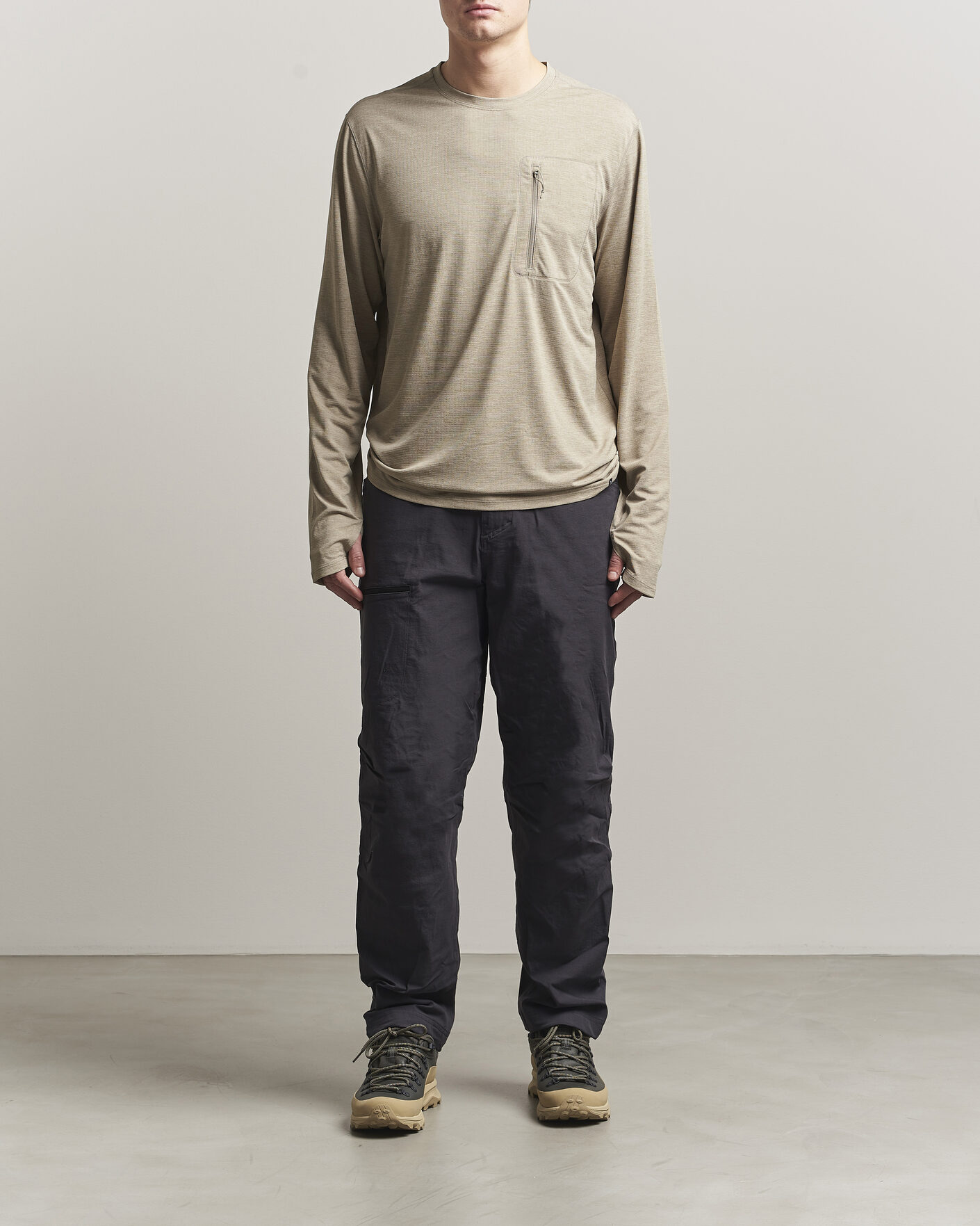 Herr | T-Shirts | Patagonia | Cap Cool Long Sleeve Sun Shirt Seabird Grey