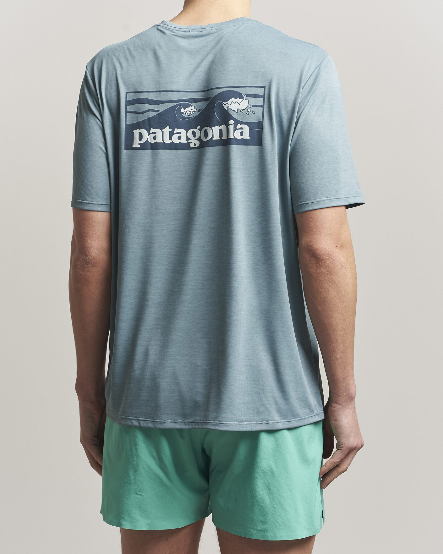 Herr | T-Shirts | Patagonia | Cap Cool Daily Logo T-Shirt Blue Sage