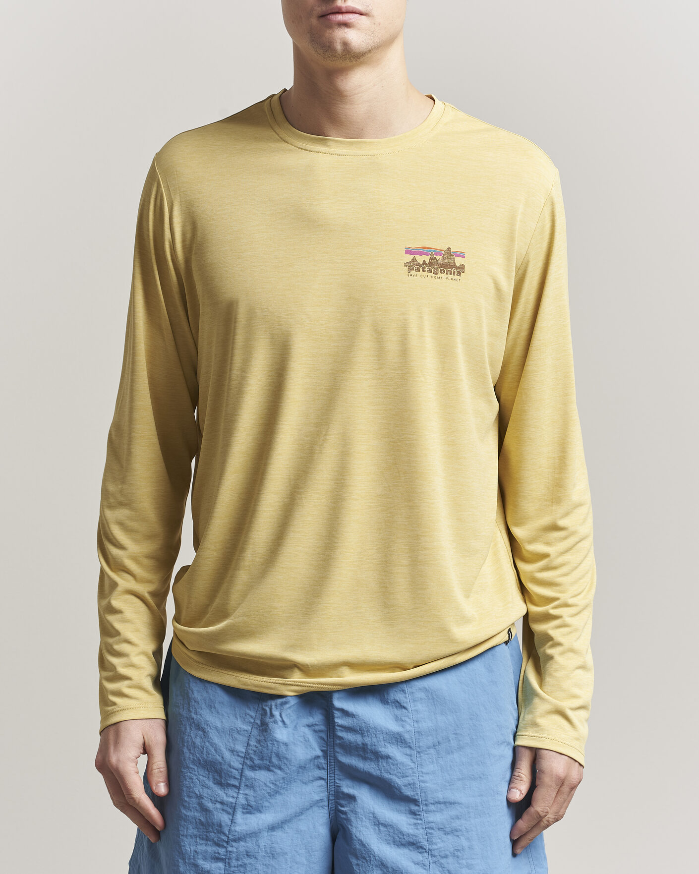 Herr | T-Shirts | Patagonia | 73 Skyline Cap Cool Daily Long Sleeve T-Shirt Yellow
