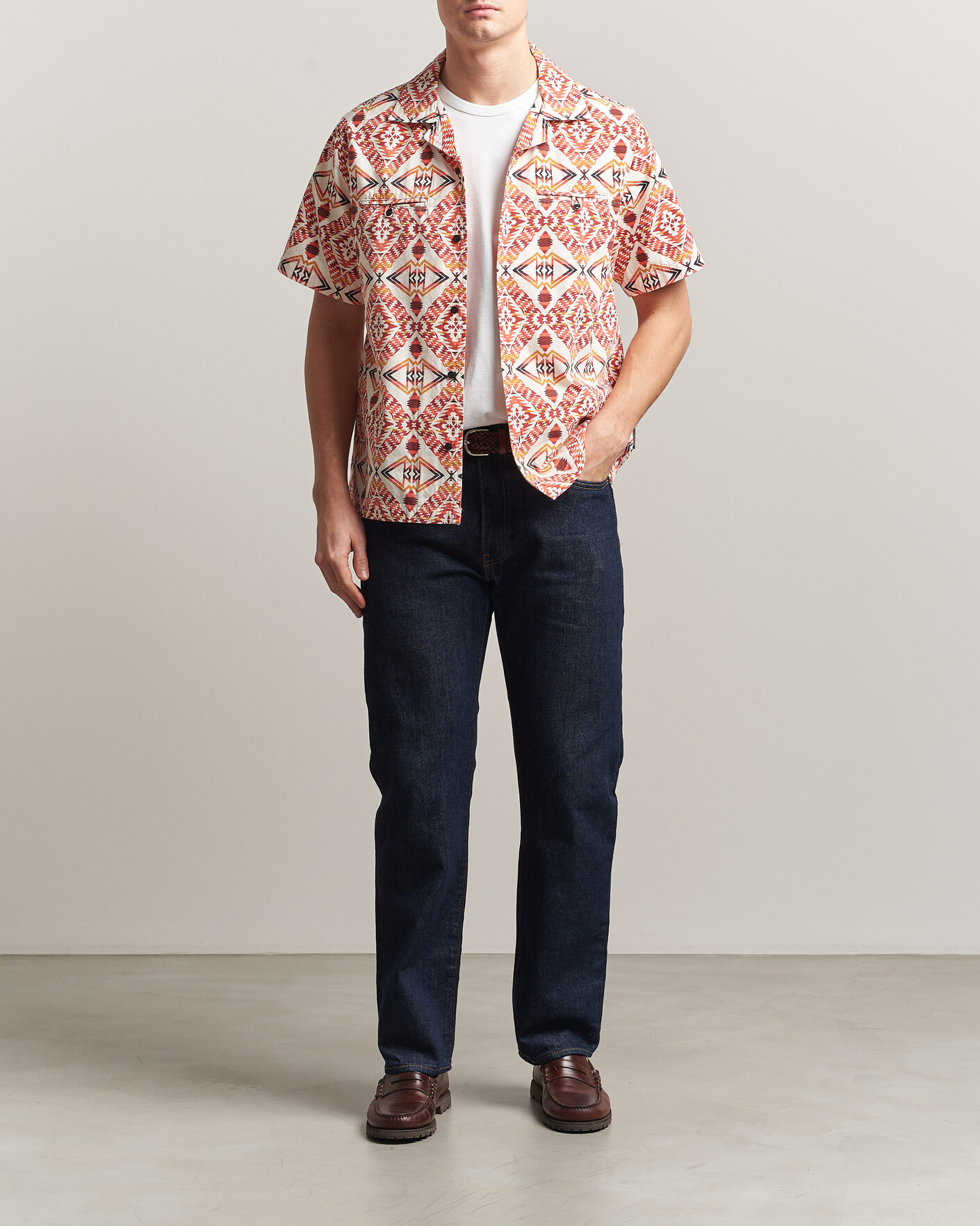 Herr | Skjortor | Pendleton | Camp Shirt Thunder Earthquake/Cream
