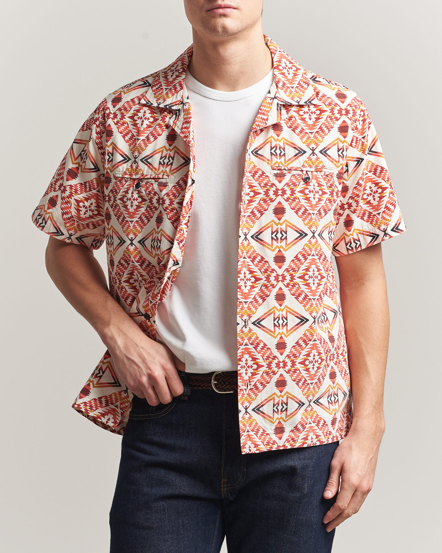 Herr | Skjortor | Pendleton | Camp Shirt Thunder Earthquake/Cream