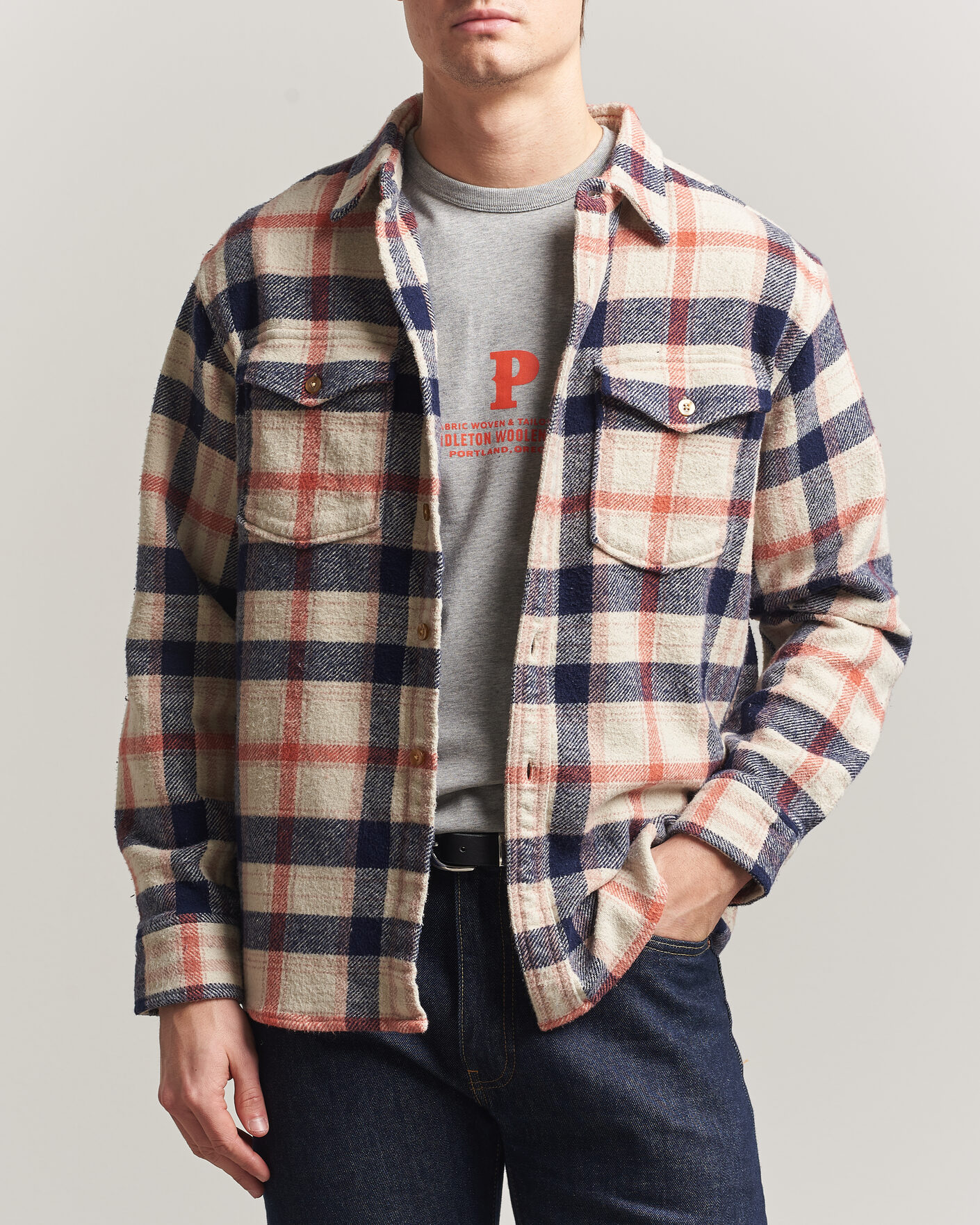 Herr | Skjortor | Pendleton | Big Pocket Shirt Silver Lining