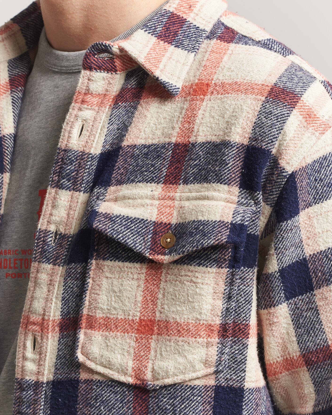 Herr | Skjortor | Pendleton | Big Pocket Shirt Silver Lining