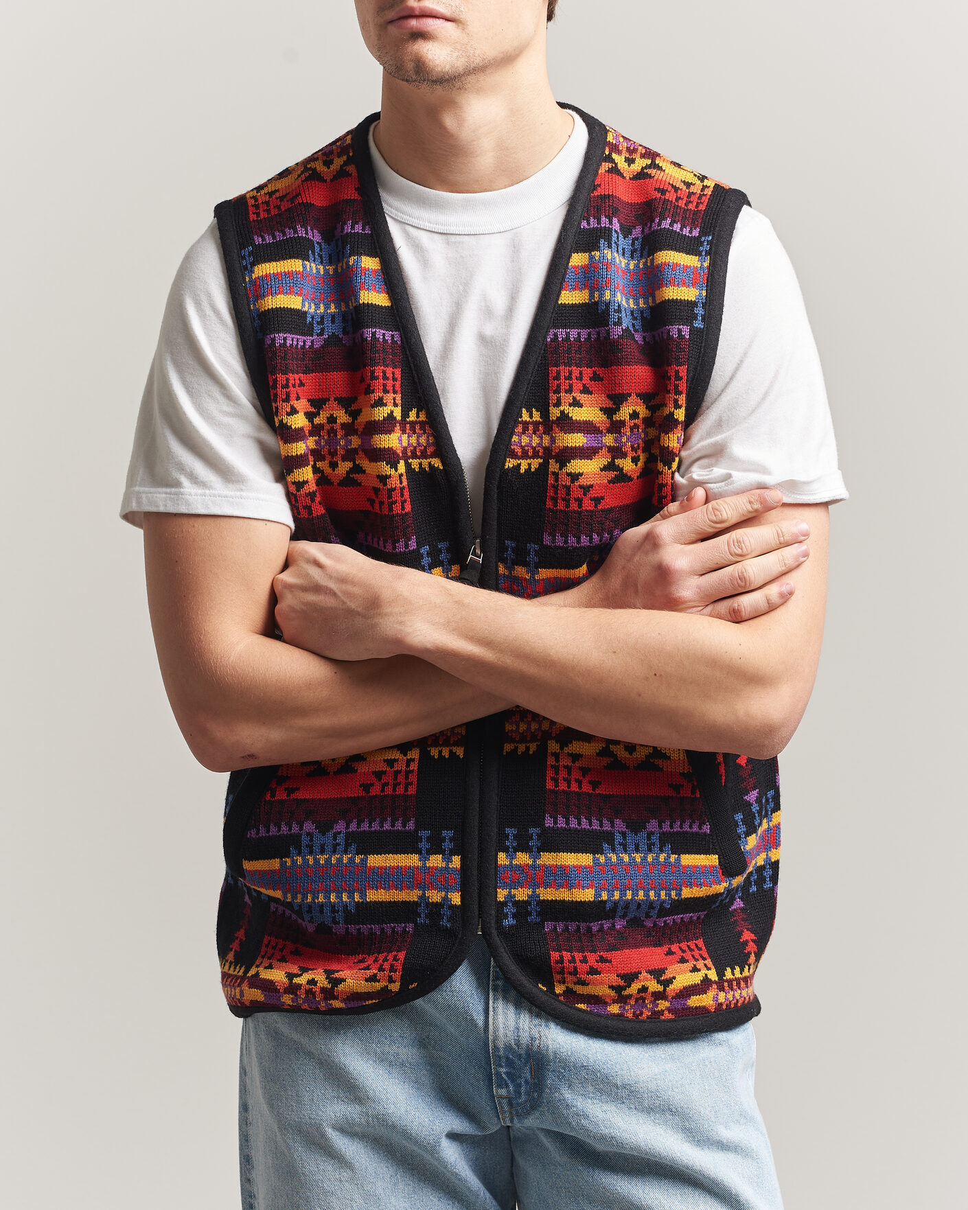 Herr | Tröjor | Pendleton | Jacquard Vest Black