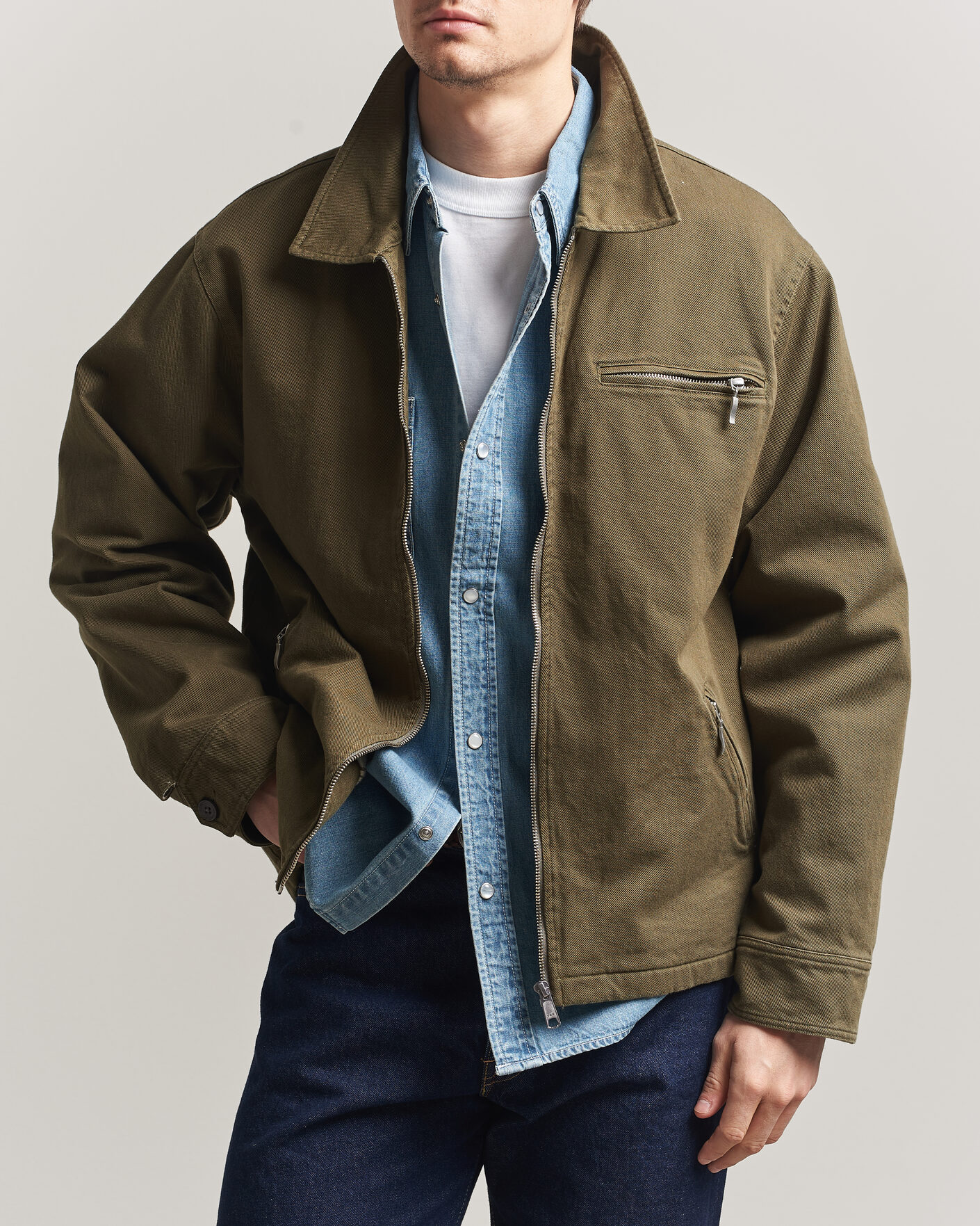Herr | Jackor | Pendleton | Blandet Lined Bomber Jacket Sage