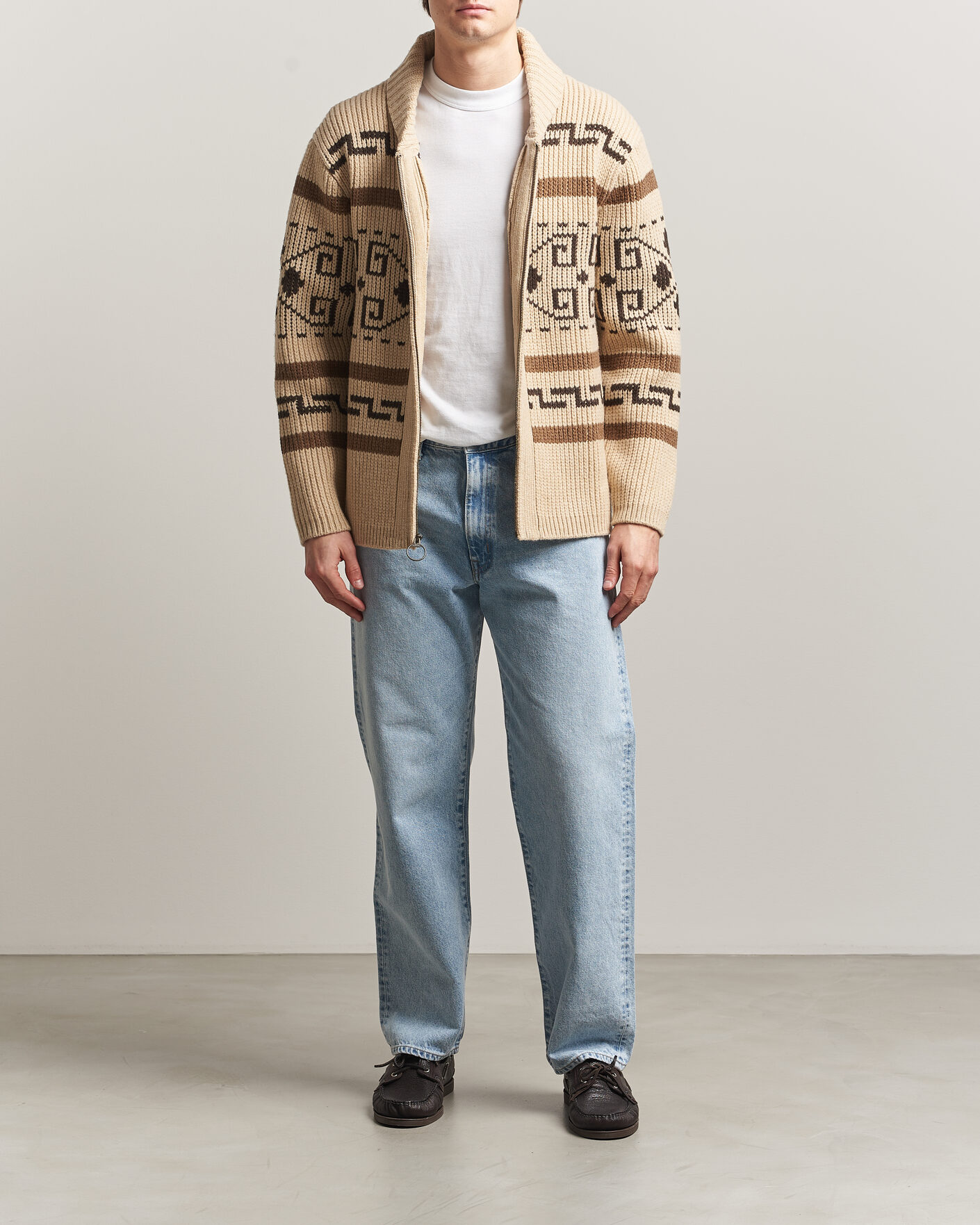 Herr | Tröjor | Pendleton | Original Westerley Cardigan Tan/Brown