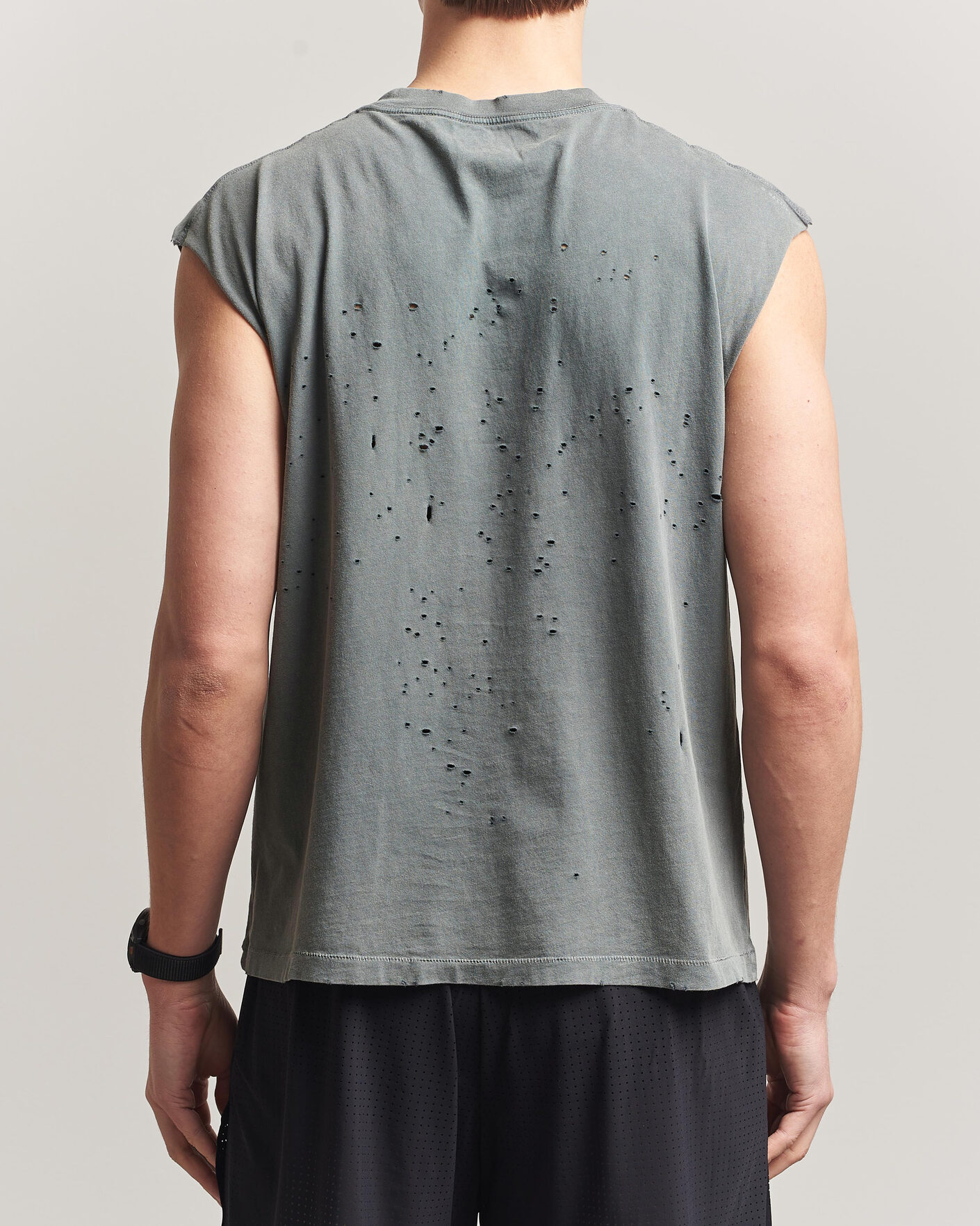 Herr | T-Shirts | Satisfy | MothTech Muscle Tee Faded Black