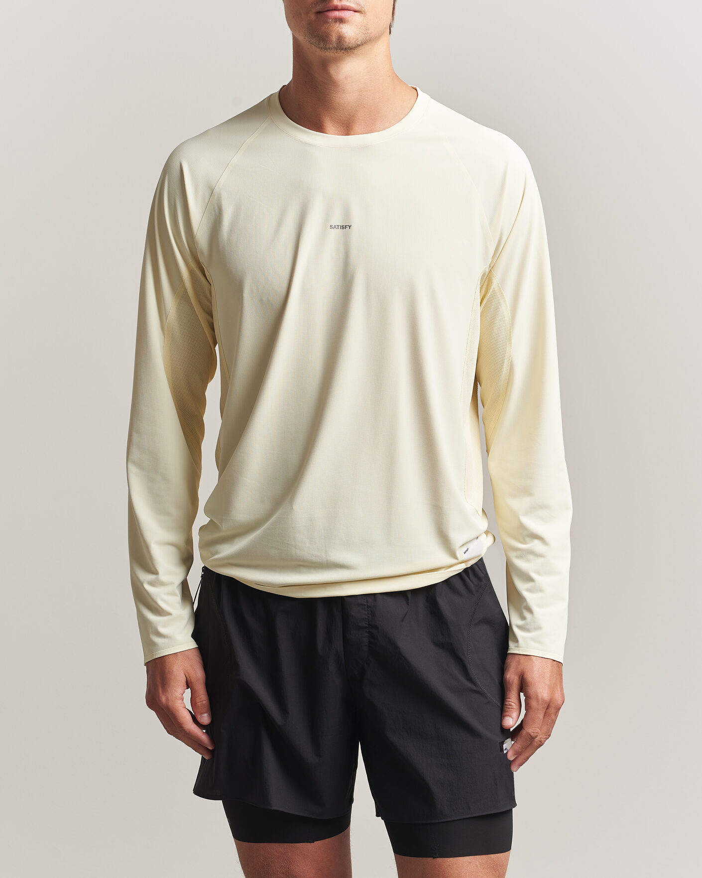 Herr | T-Shirts | Satisfy | AuraLite UV Long Sleeve T-Shirt Transparent Yellow