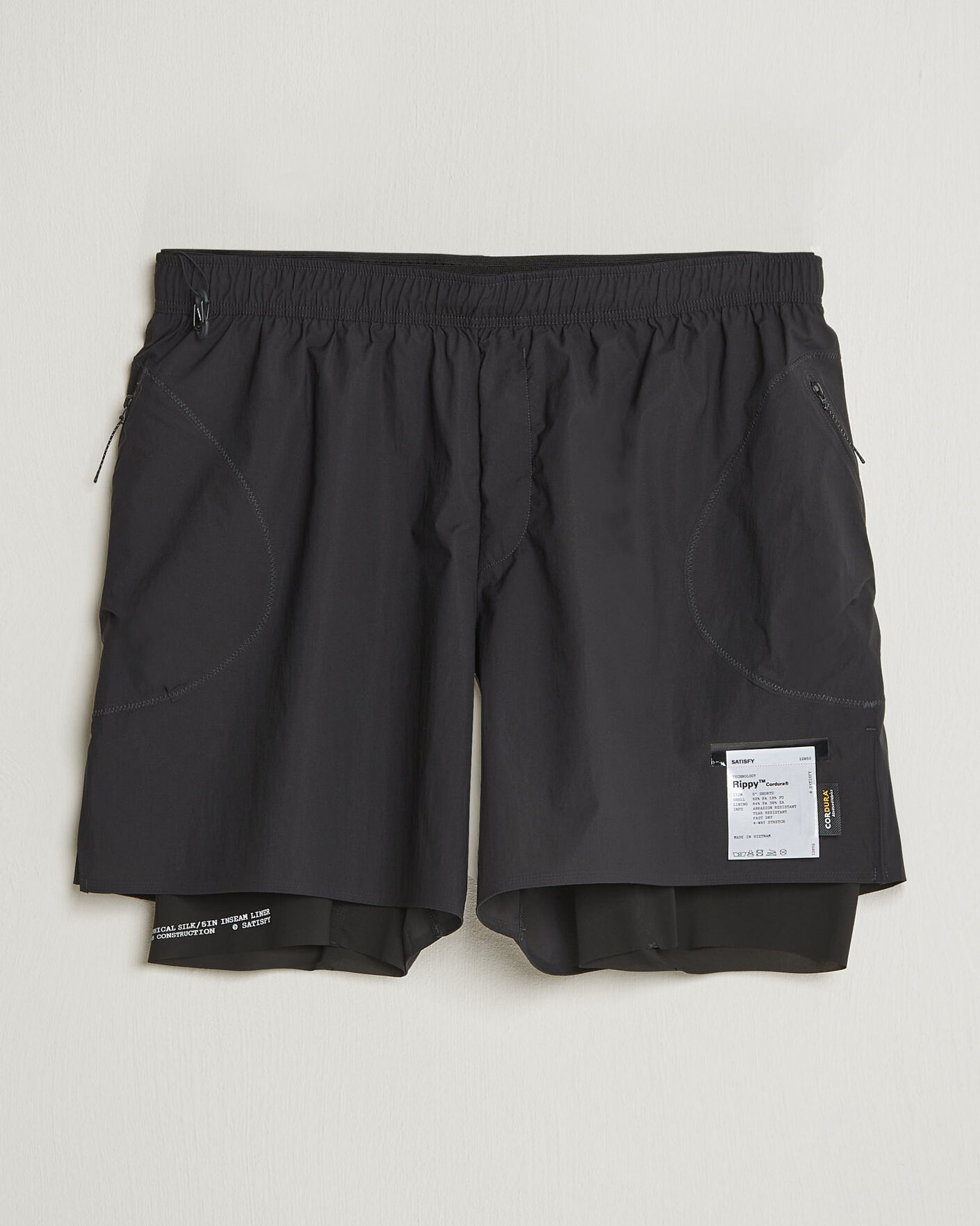 Herr | Shorts | Satisfy | Rippy Cordura 5 Inch Shorts Black