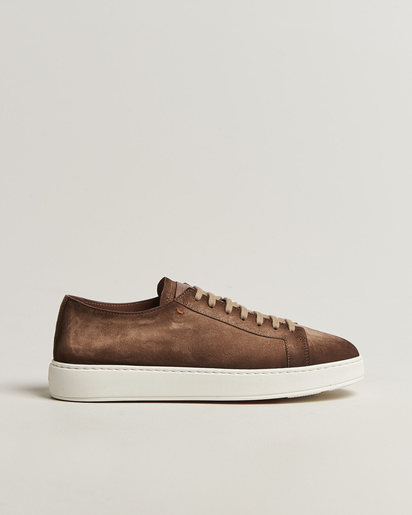 Herr | Sneakers | Santoni | Cleanic Silk Suede Sneakers Dark Brown