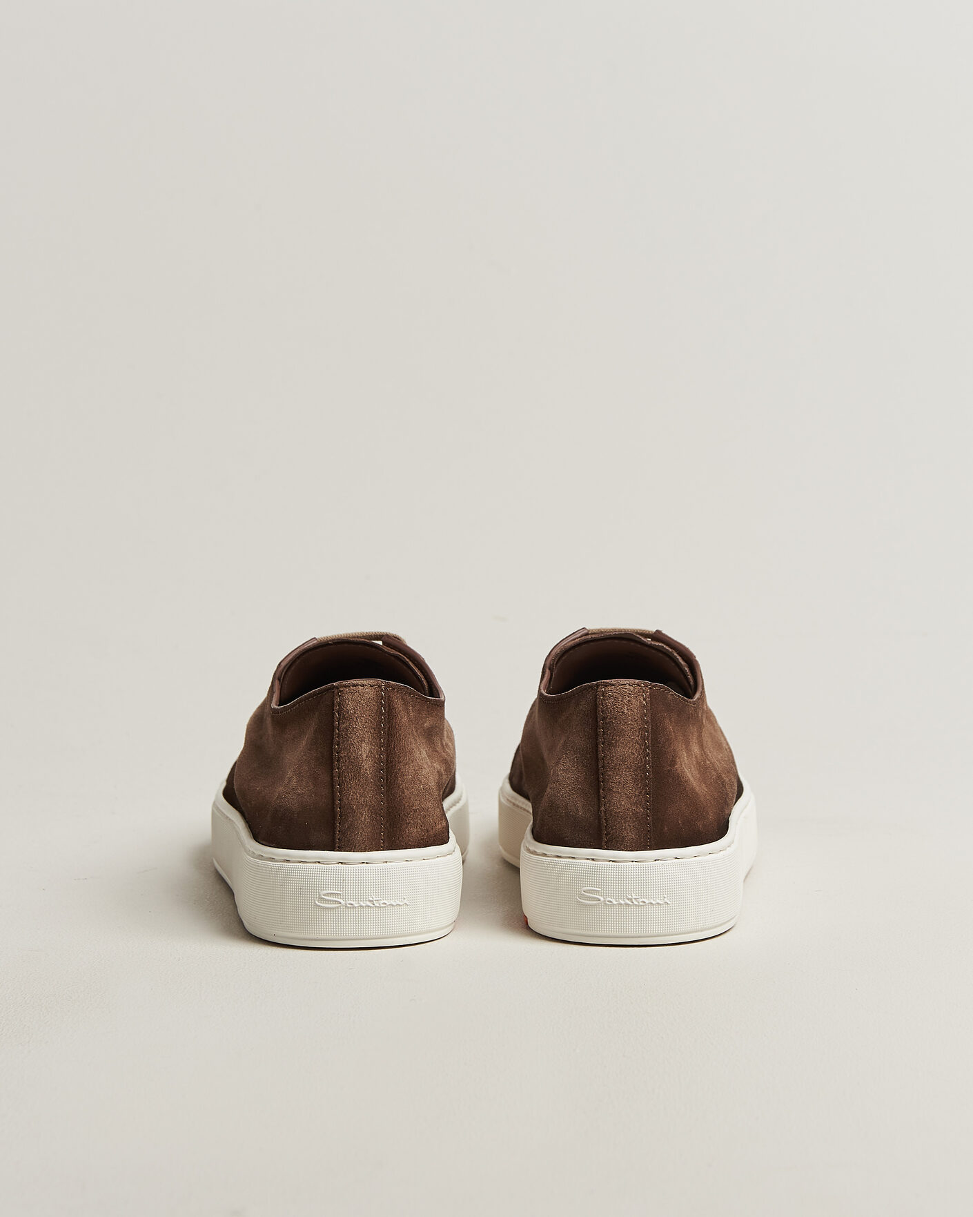 Herr | Sneakers | Santoni | Cleanic Silk Suede Sneakers Dark Brown