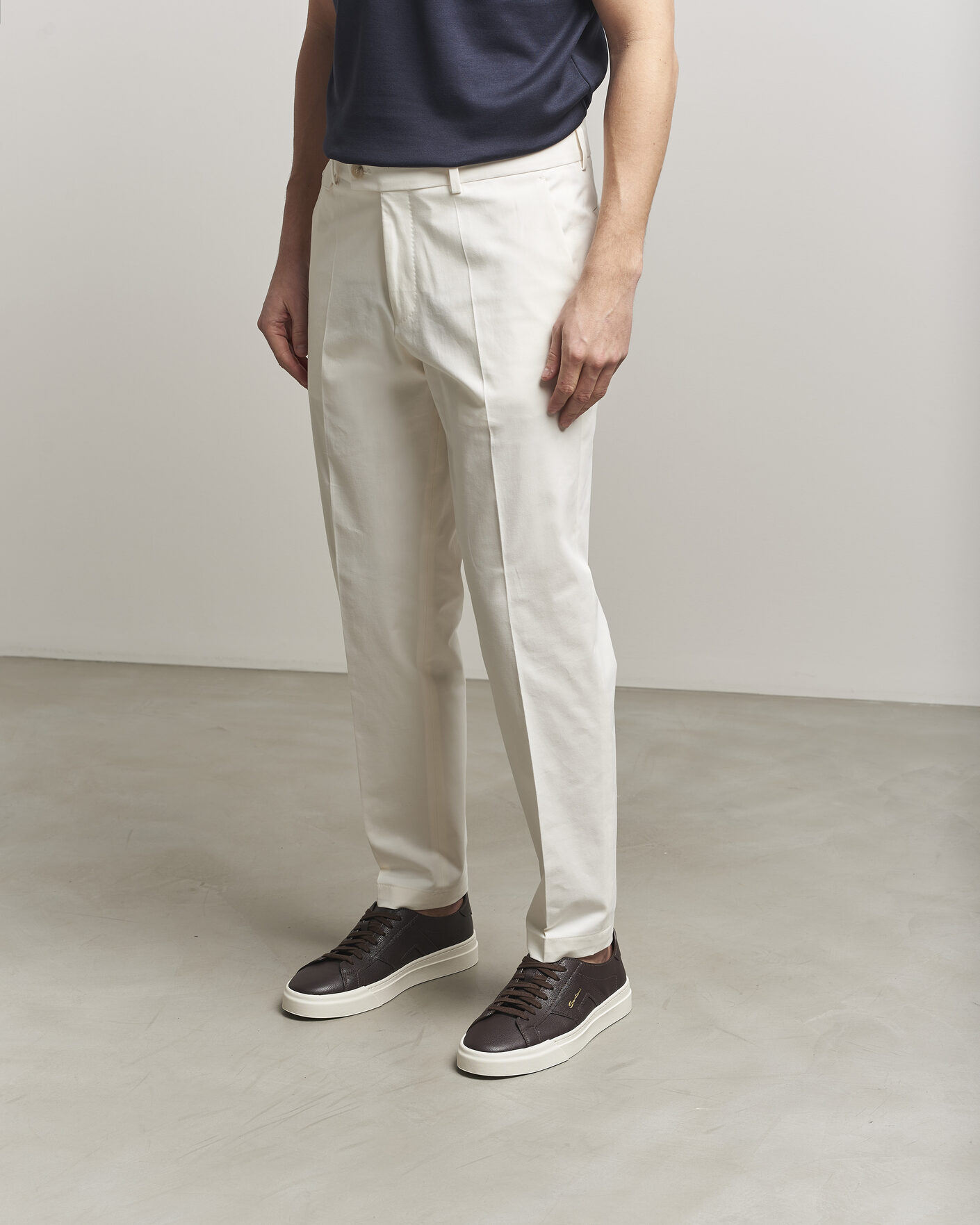 Herr | Sneakers | Santoni | Double Buckle Sneakers Dark Brown Calf