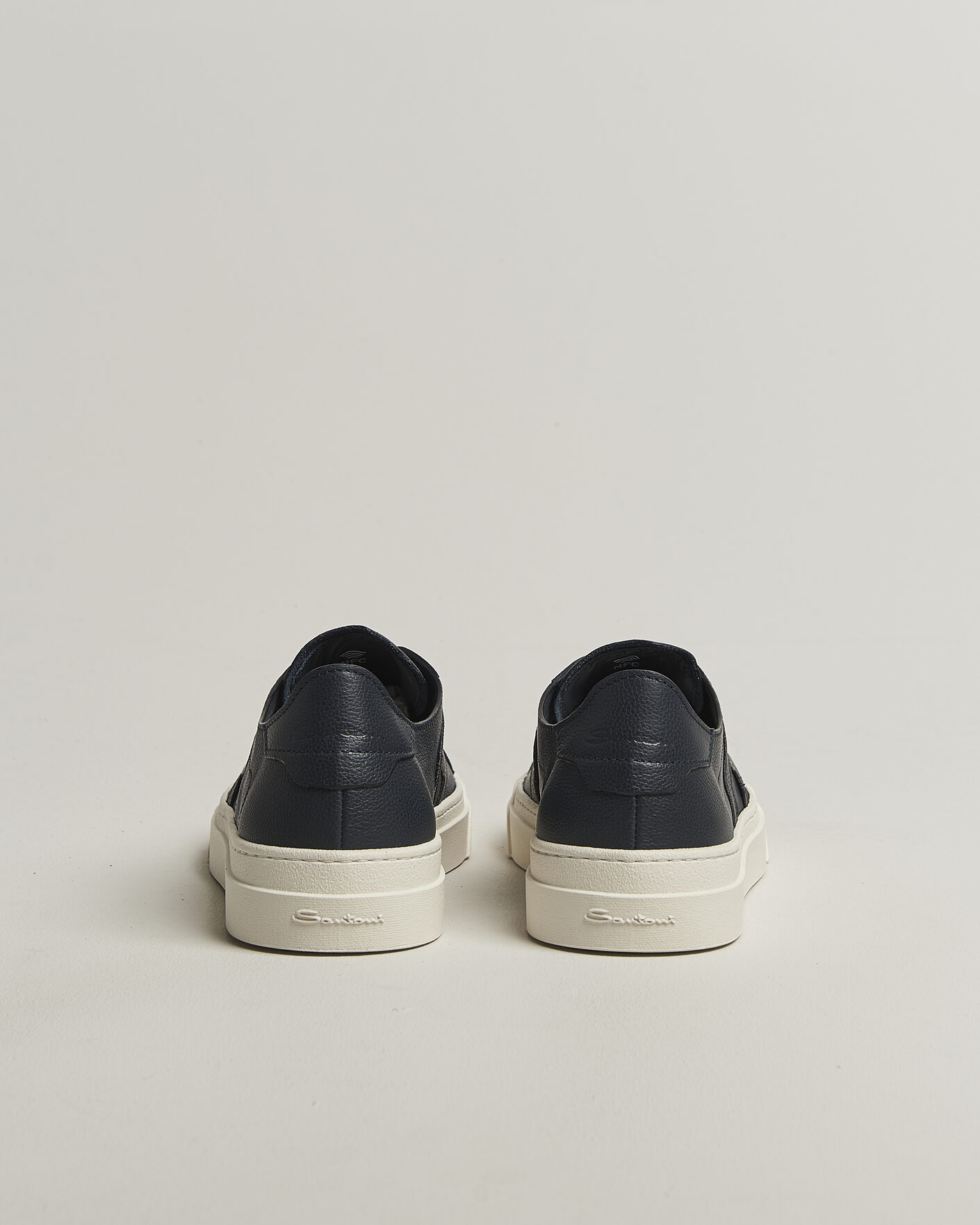 Herr | Sneakers | Santoni | Double Buckle Sneakers Navy Calf