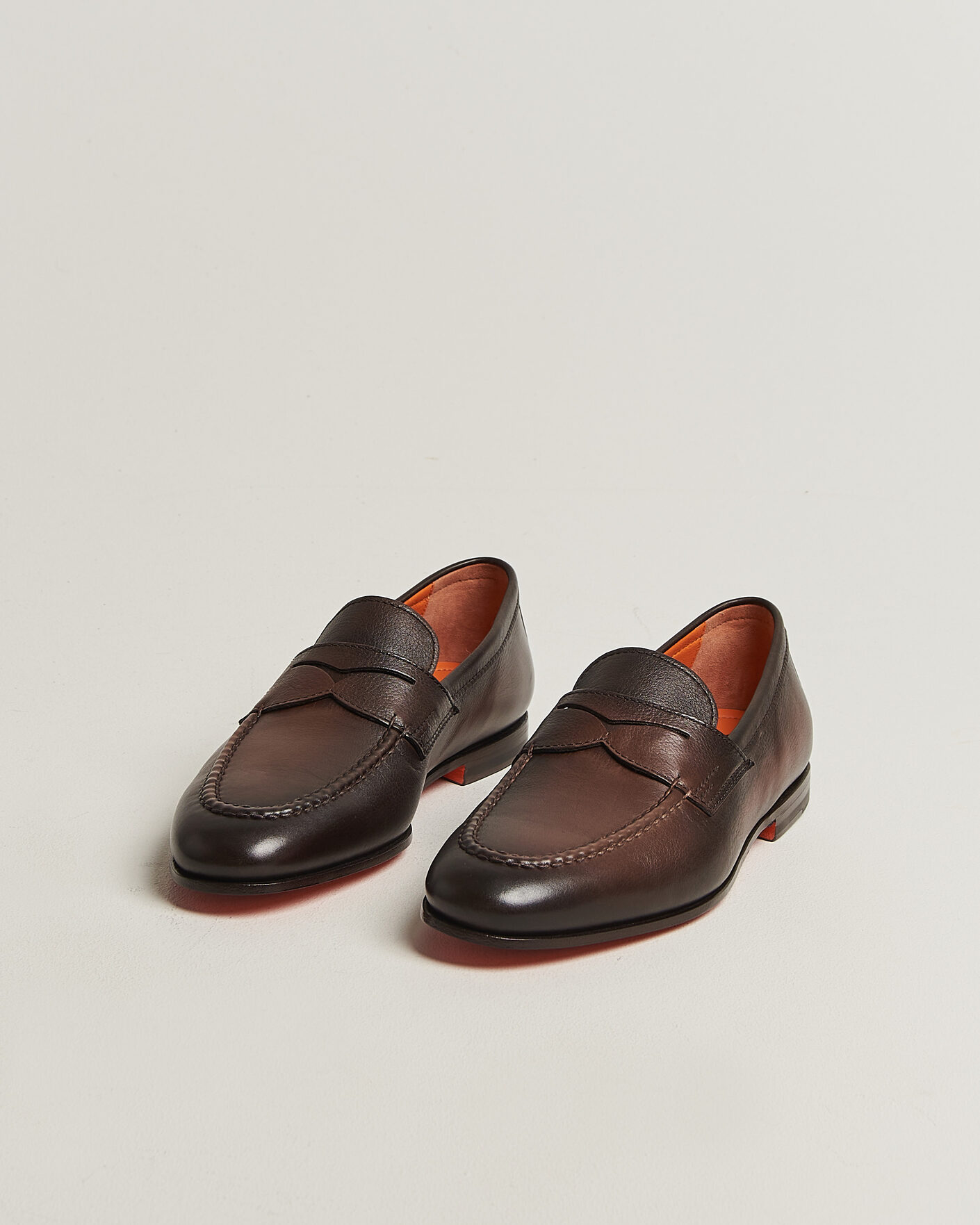 Herr | Loafers | Santoni | Penny Loafers Dark Brown Calf