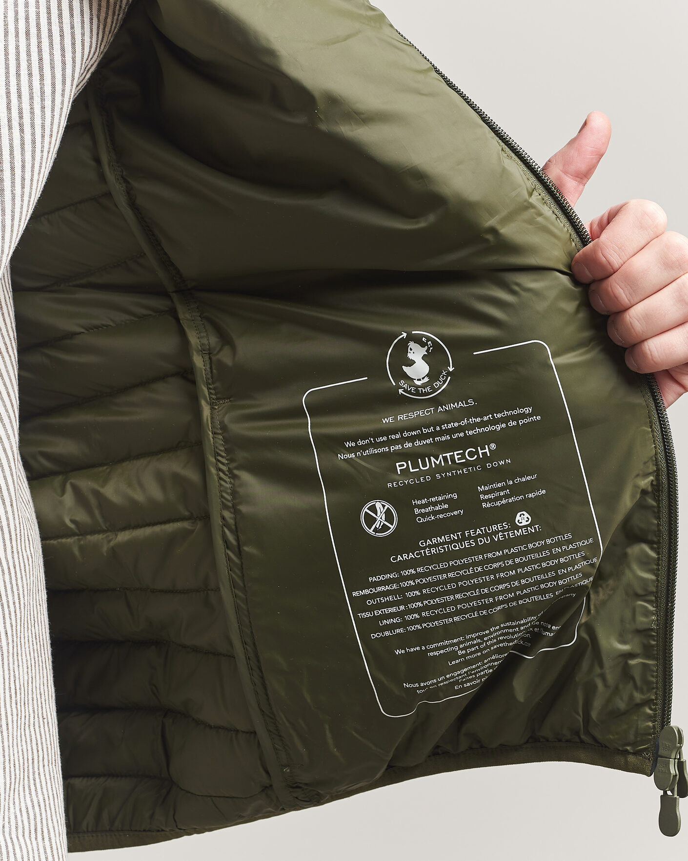 Herr | Jackor | Save The Duck | Cole Lightweight Padded Jacket Snake Green