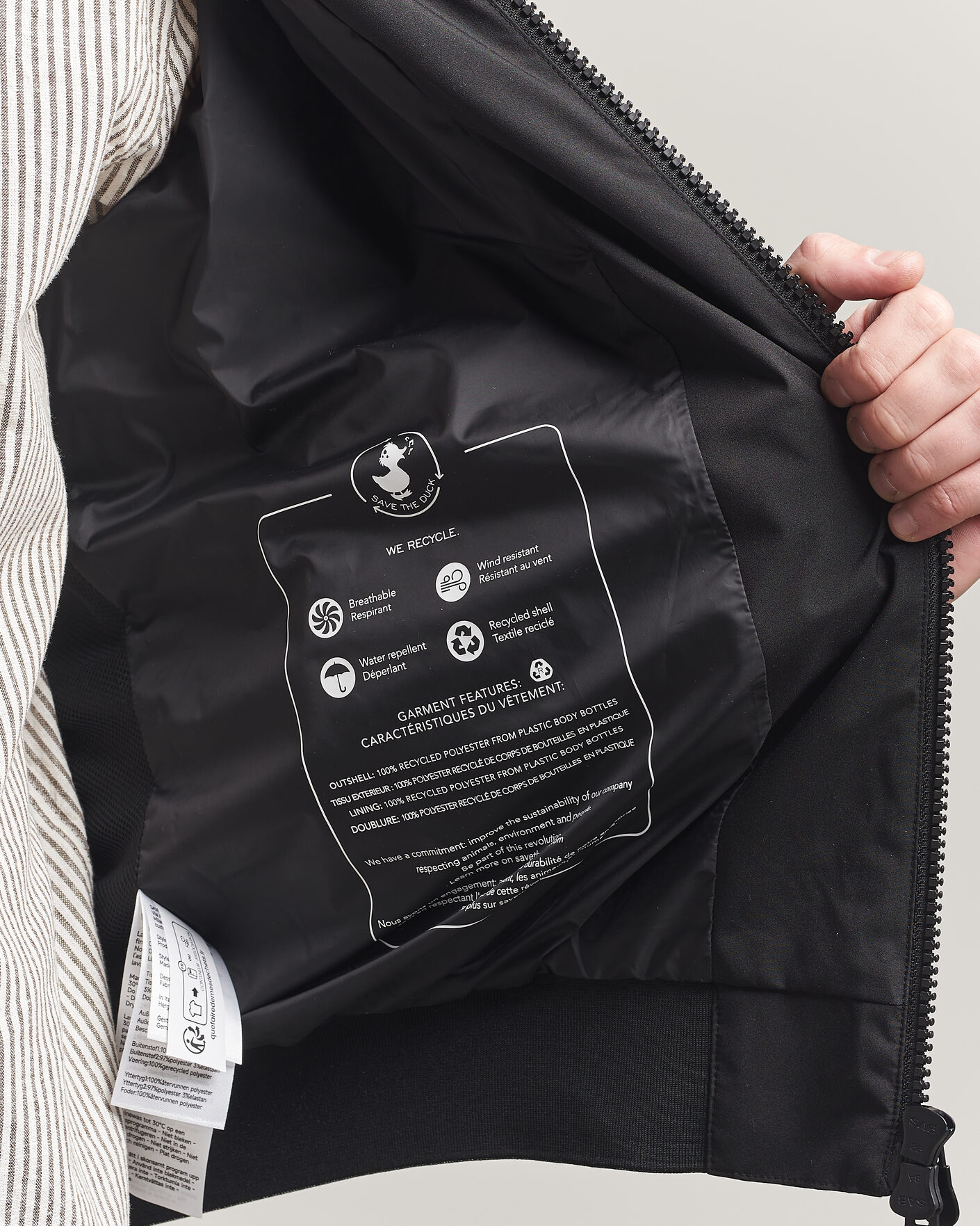 Herr | Jackor | Save The Duck | Finlay Nylon Harrington Jacket Black