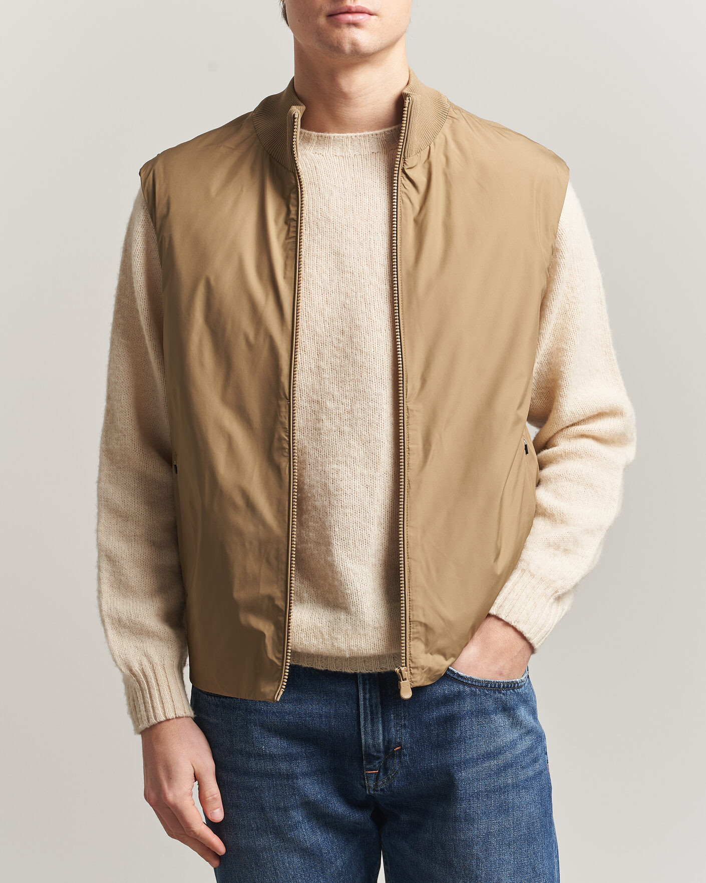 Herr | Västar | Save The Duck | Orris Hybrid Vest Khaki Brown