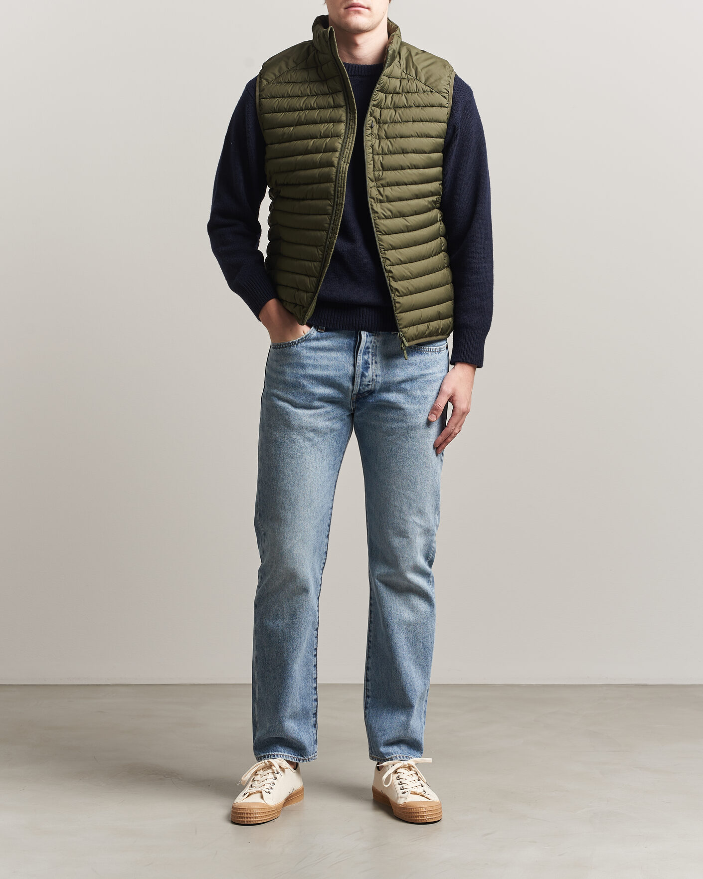 Herr | Västar | Save The Duck | Dave Lightweight Padded Vest Snake Green