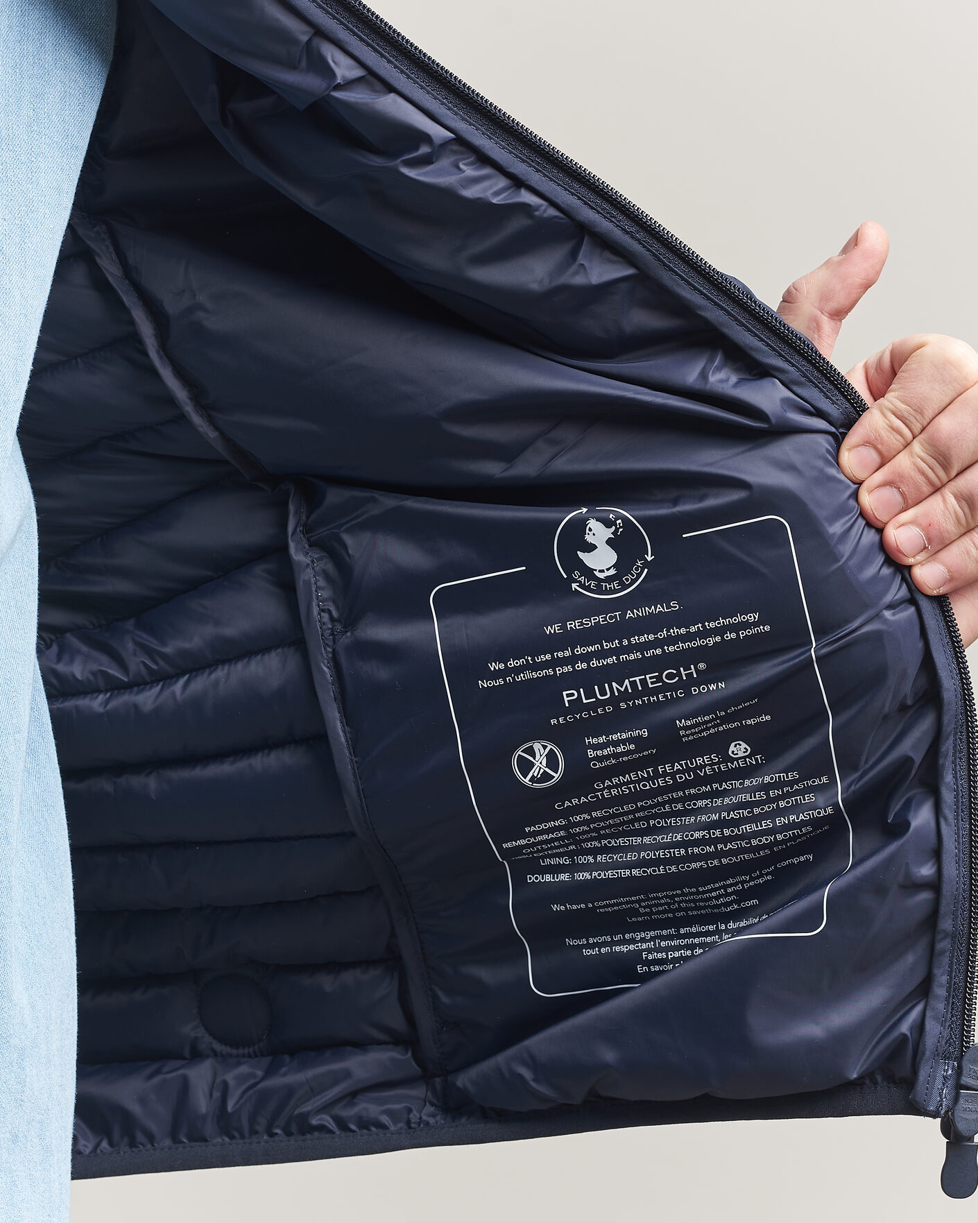 Herr | Västar | Save The Duck | Dave Lightweight Padded Vest Navy Blue