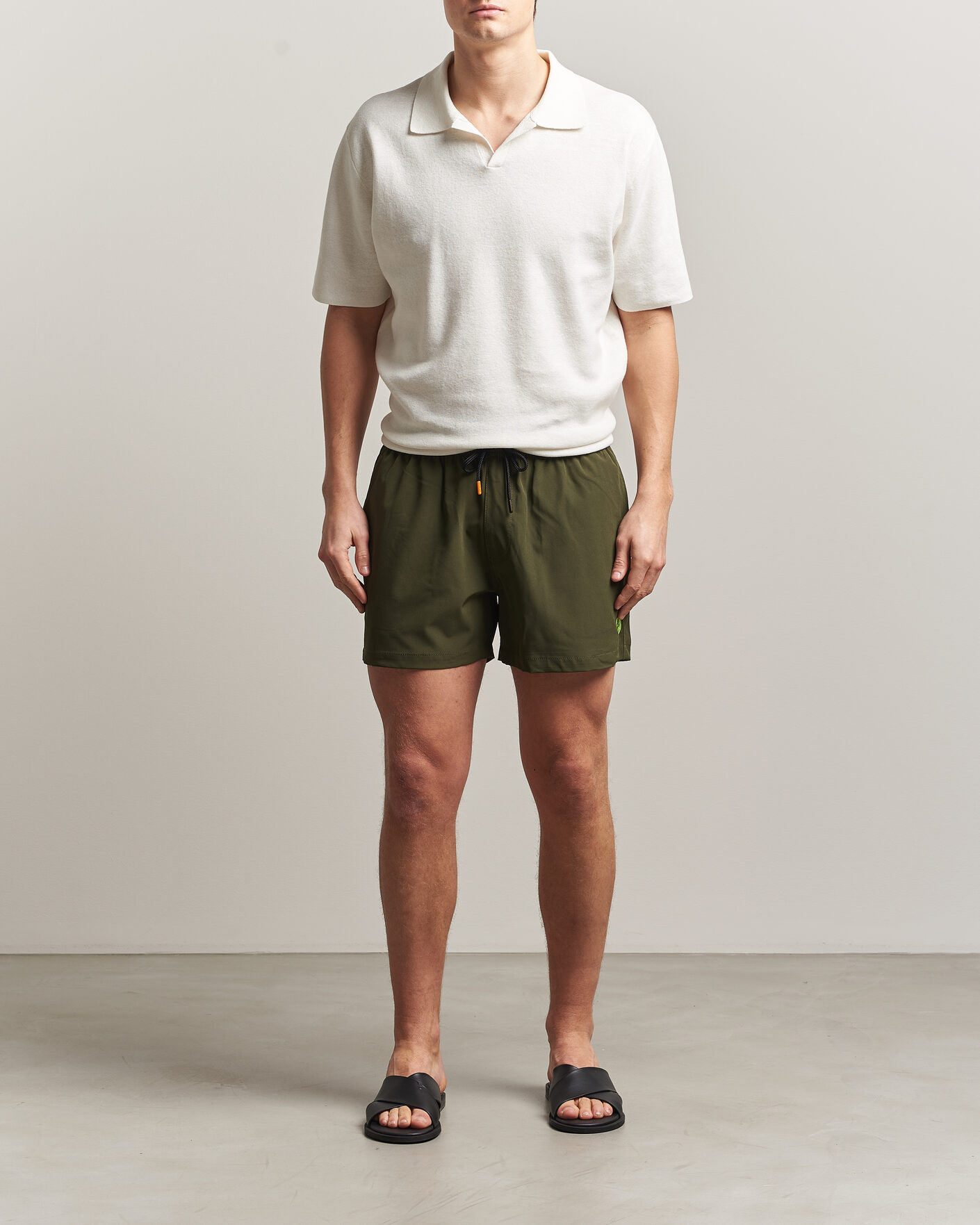 Herr | Badbyxor | Save The Duck | Plain Drawstring Swimshorts Snake Green