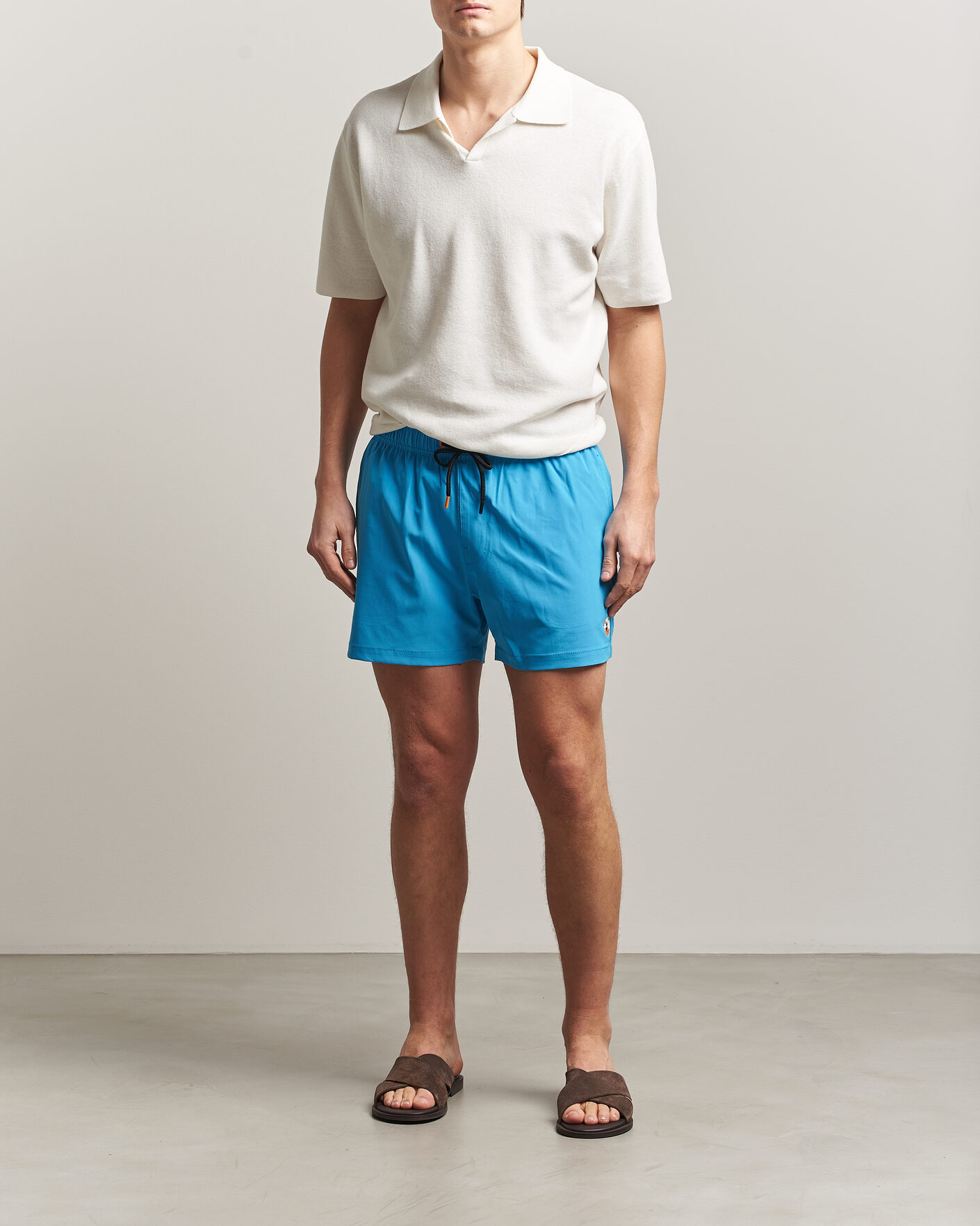 Herr | Badbyxor | Save The Duck | Plain Drawstring Swimshorts Fluo Blue