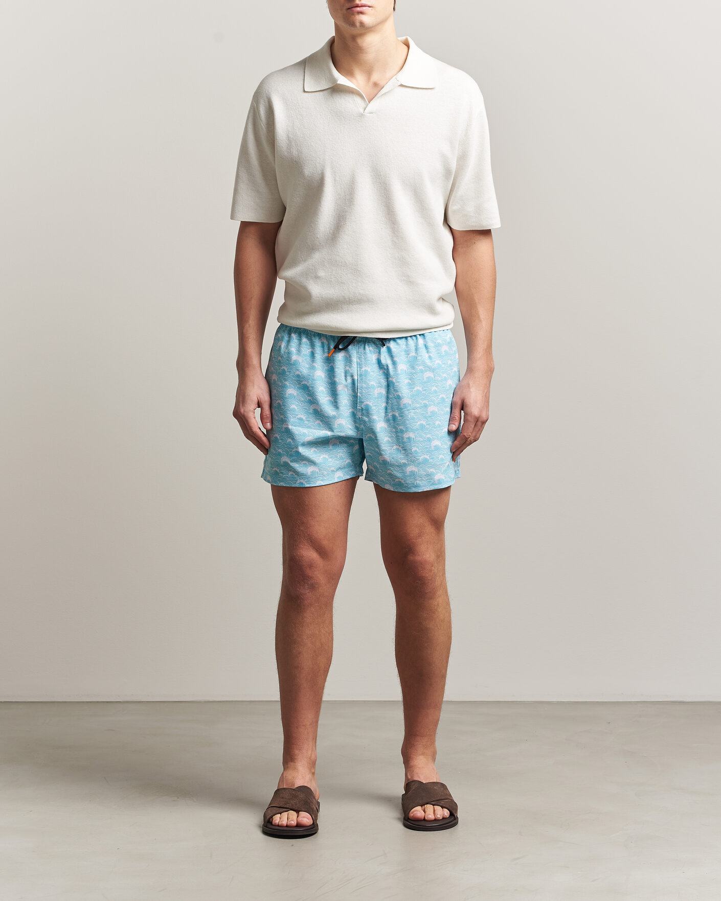 Herr | Badbyxor | Save The Duck | Printed Drawstring Swimshorts Waves
