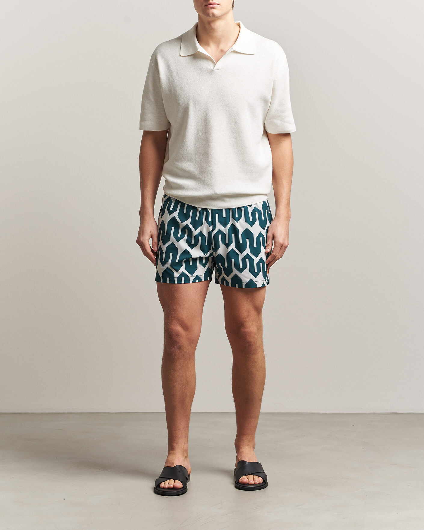 Herr | Badbyxor | Save The Duck | Printed Drawstring Swimshorts Zig Zag