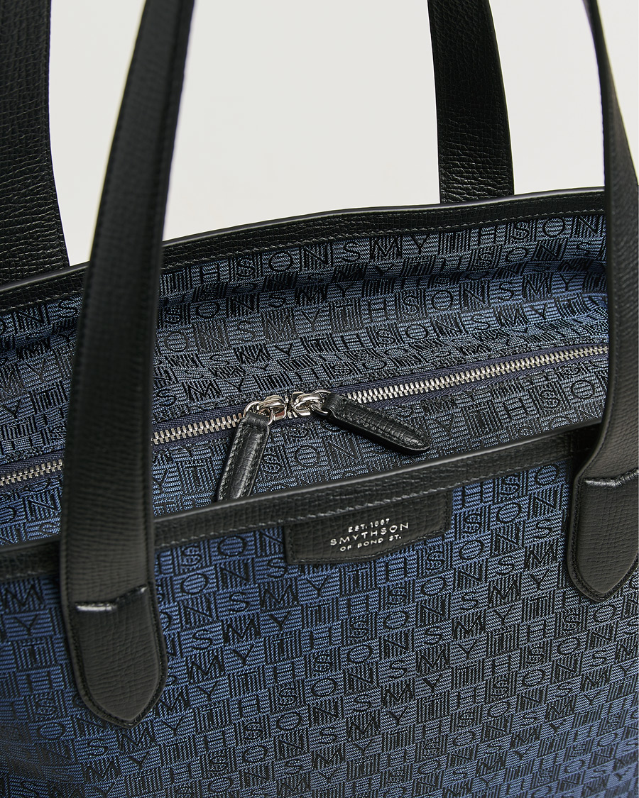 Herr | Väskor | Smythson | Canvas Stamp Tote Navy