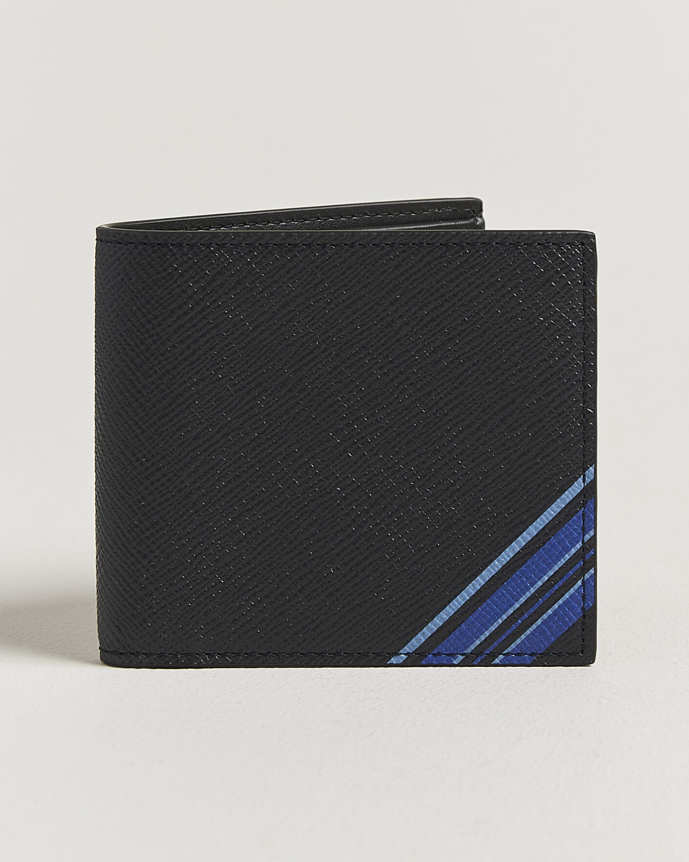 Herr | Plånböcker | Smythson | Panama 6 Card Leather Wallet Stripe Navy