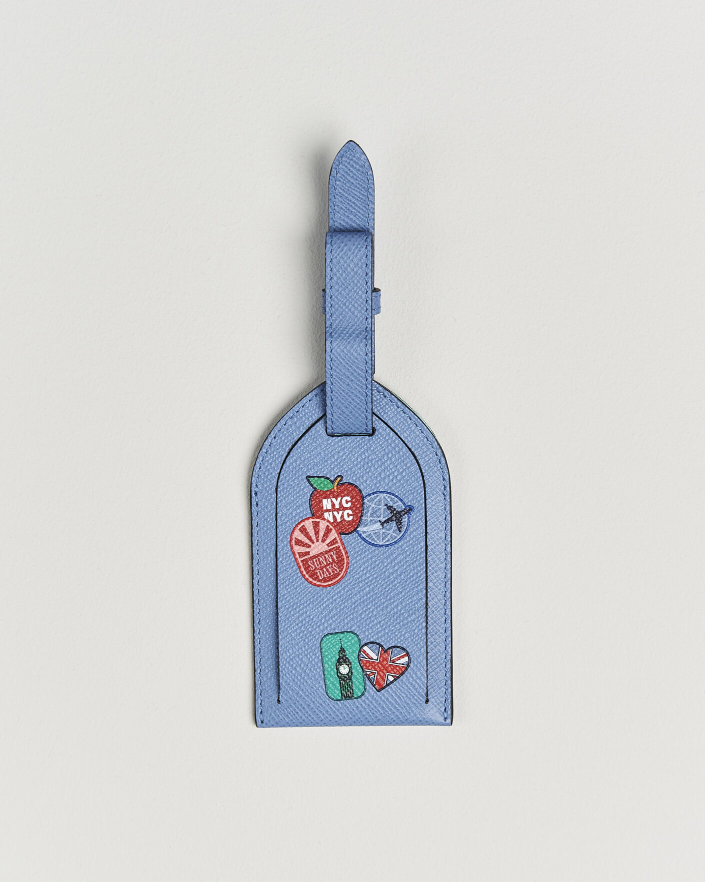 Herr | Till hemmet | Smythson | Panama Luggage Tag Sticker Nile Blue