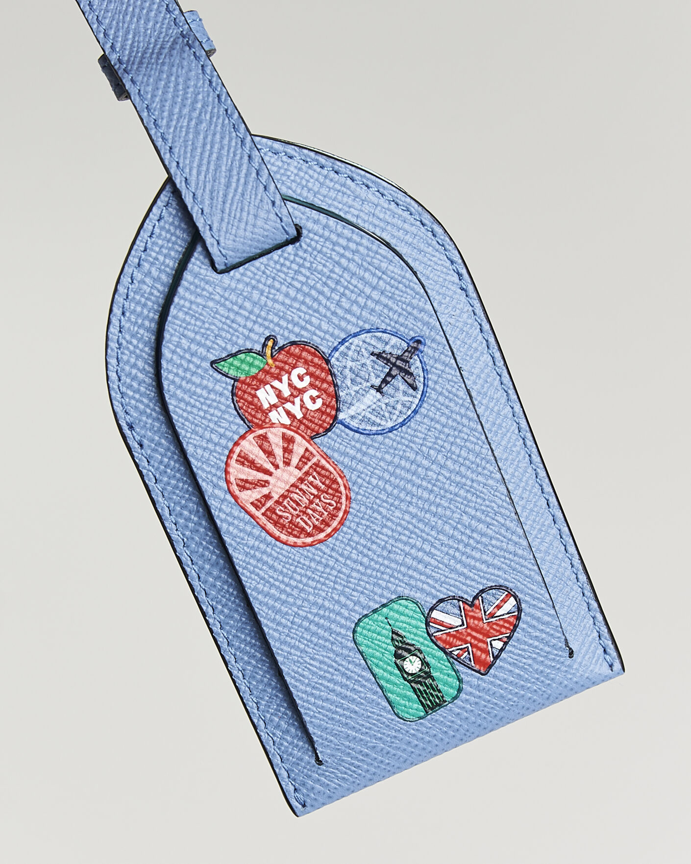 Herr | Till hemmet | Smythson | Panama Luggage Tag Sticker Nile Blue