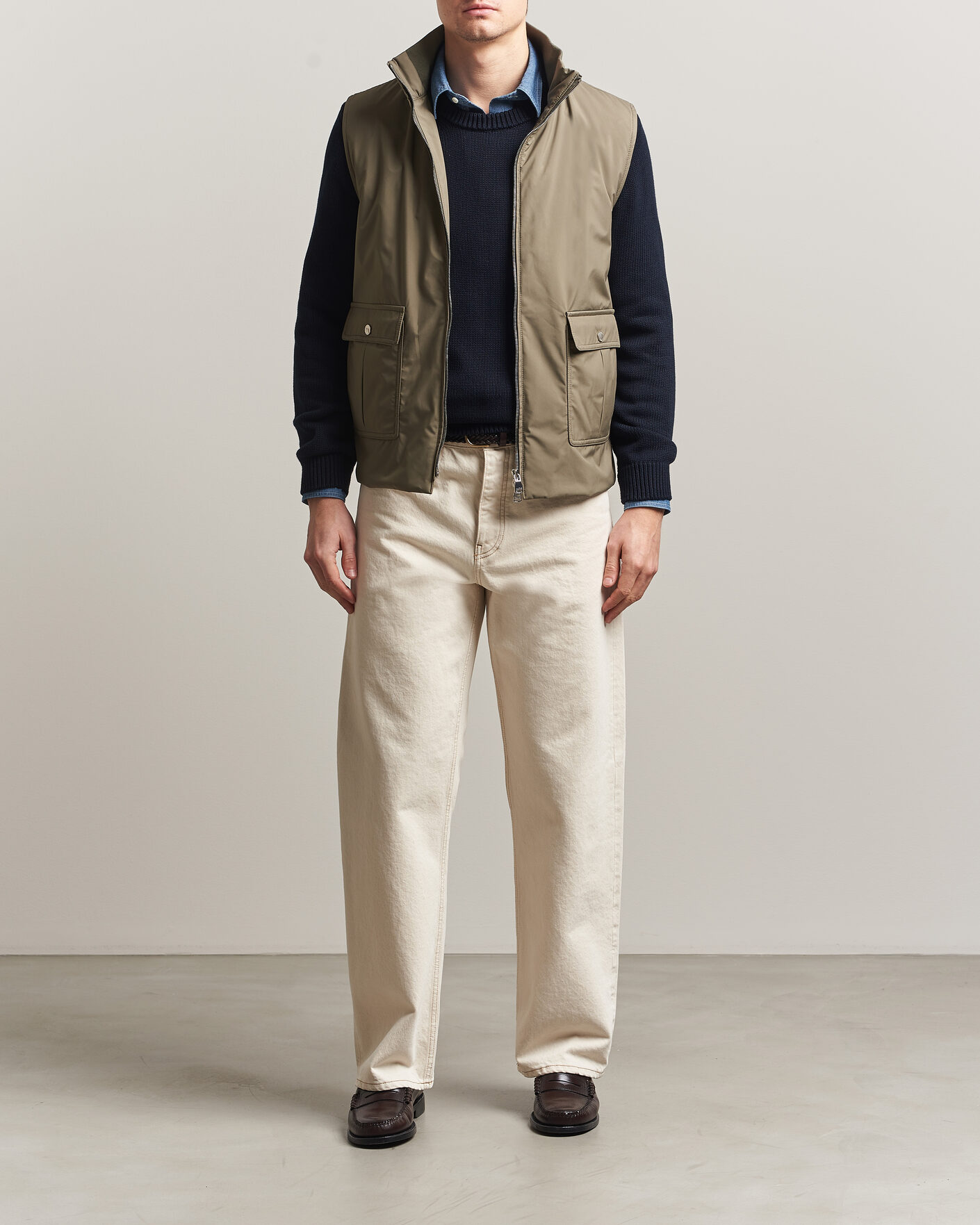 Herr | Västar | Valstar | Nylon Zip Vest Military