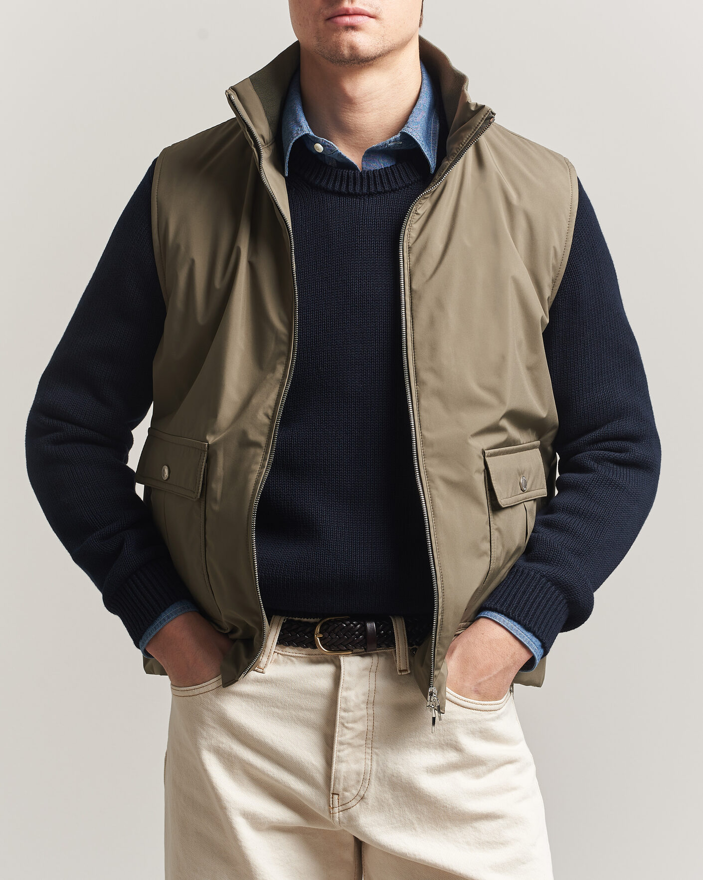 Herr | Västar | Valstar | Nylon Zip Vest Military