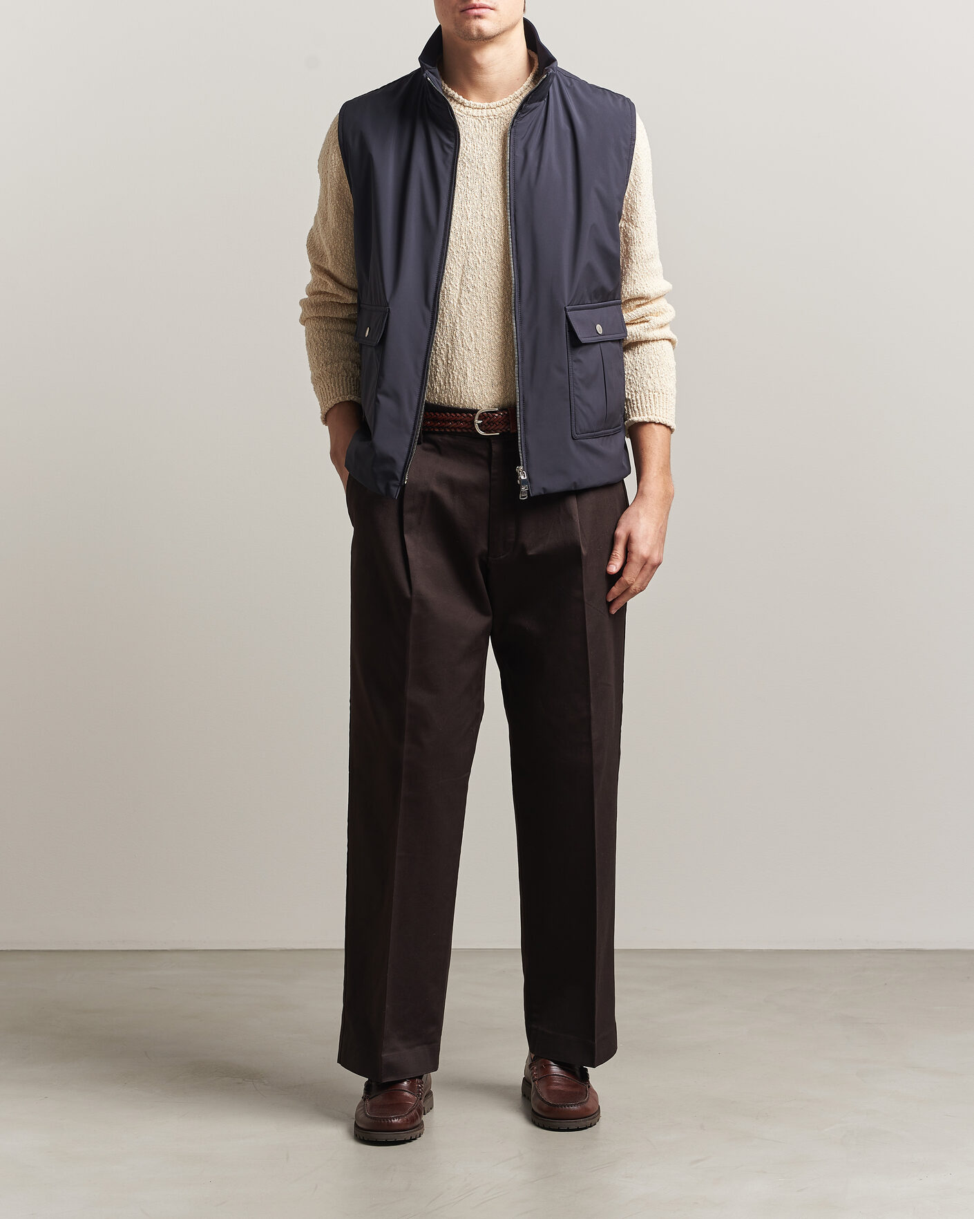 Herr | Västar | Valstar | Nylon Zip Vest Navy