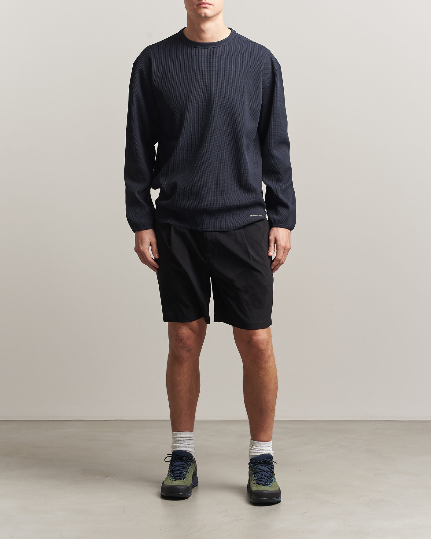 Herr | T-Shirts | Snow Peak | Dry Waffle Long Sleeve T-Shirt Dark Navy