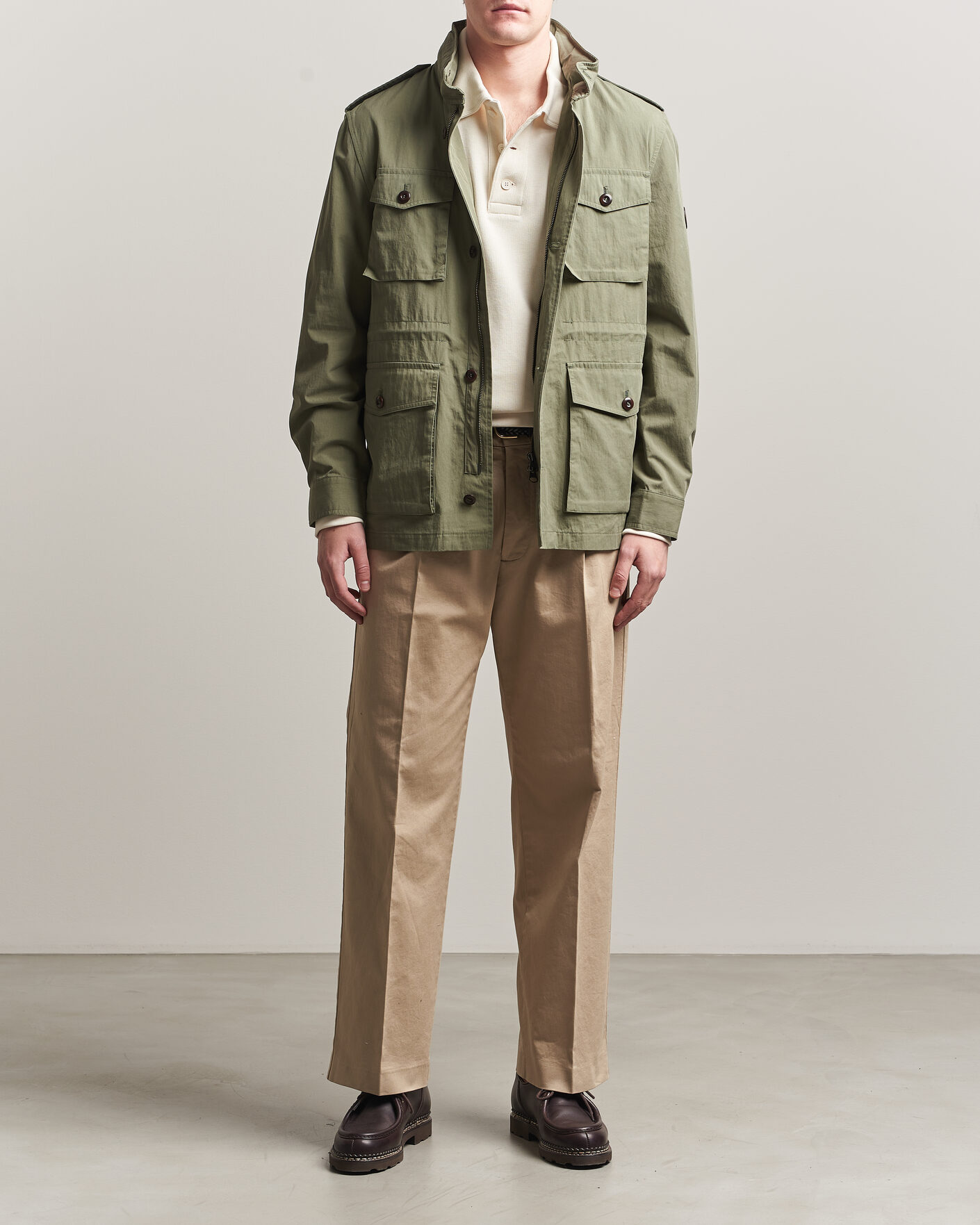 Herr | Jackor | GANT | Cotton Field Jacket Dry Herb Green