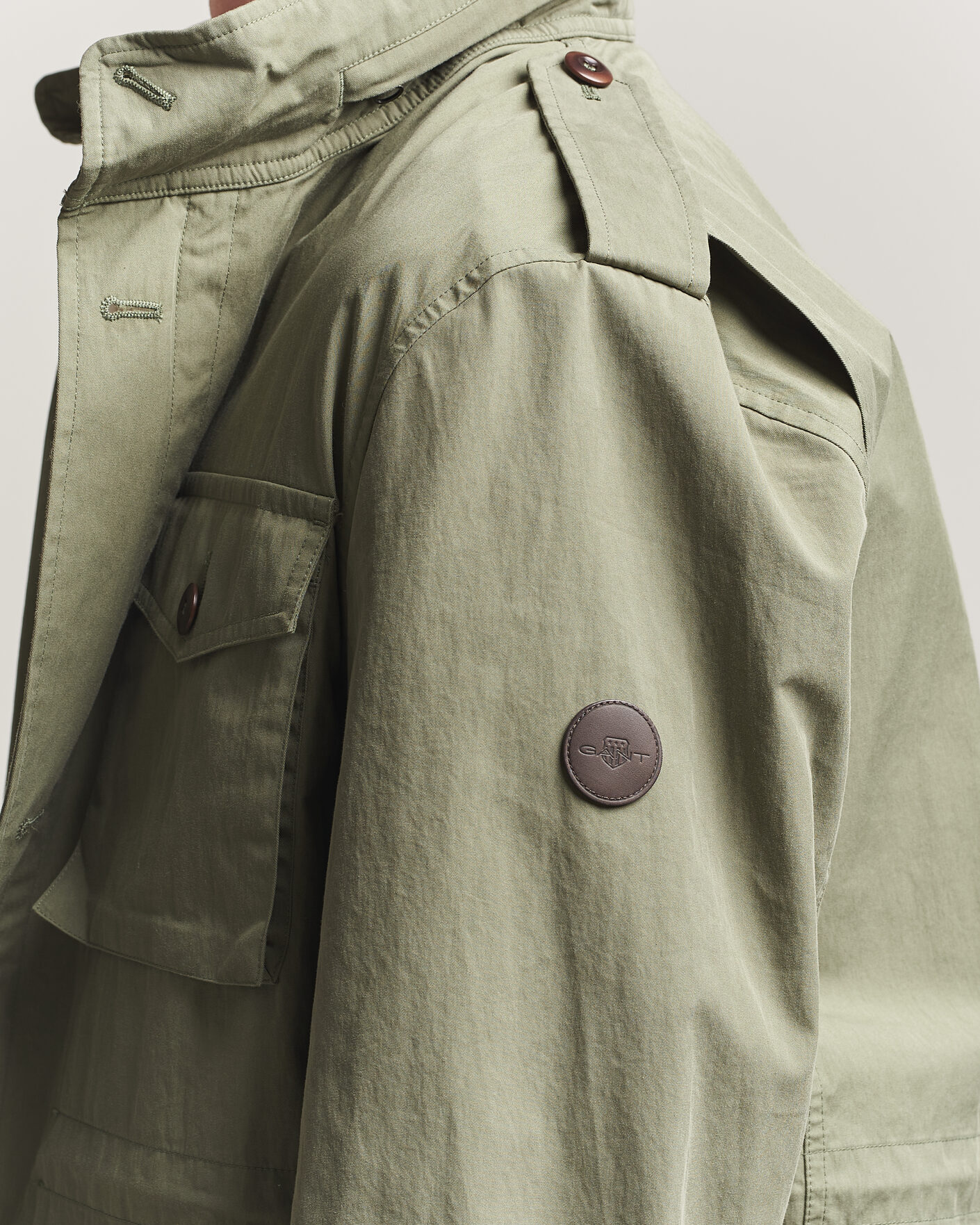 Herr | Jackor | GANT | Cotton Field Jacket Dry Herb Green