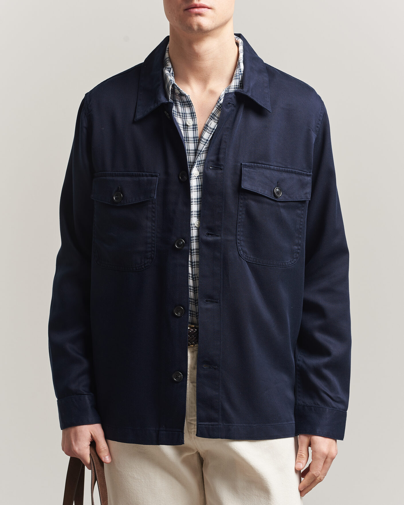 Herr | Skjortor | Gant | Regular Fit Lyocell Overshirt Evening Blue