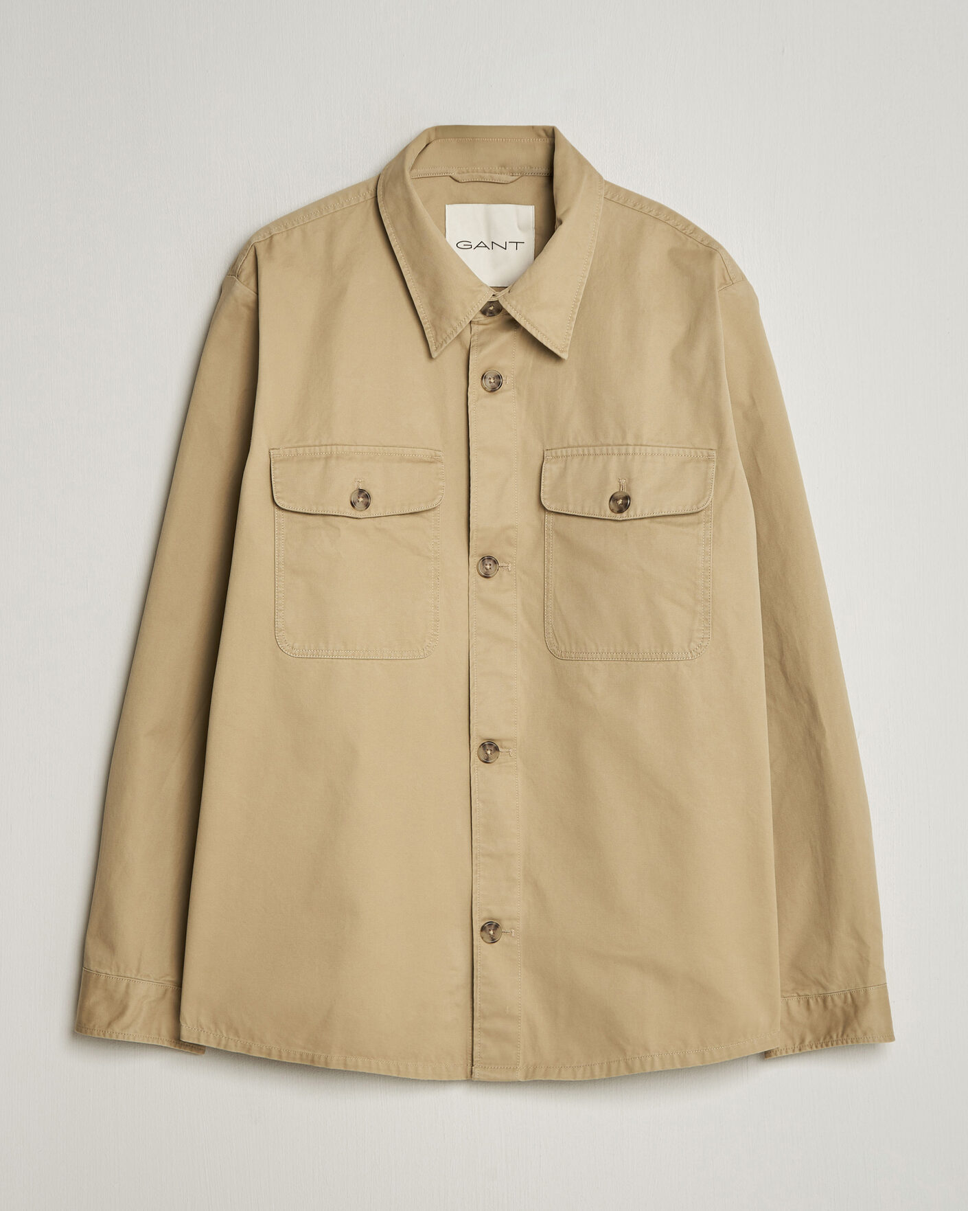 Herr | Skjortor | GANT | Regular Fit Cotton Twill Overshirt Woody Beige