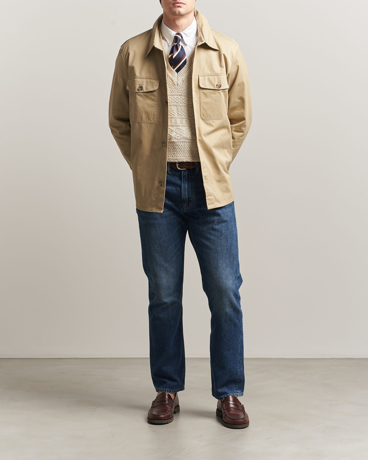 Herr | Skjortor | GANT | Regular Fit Cotton Twill Overshirt Woody Beige