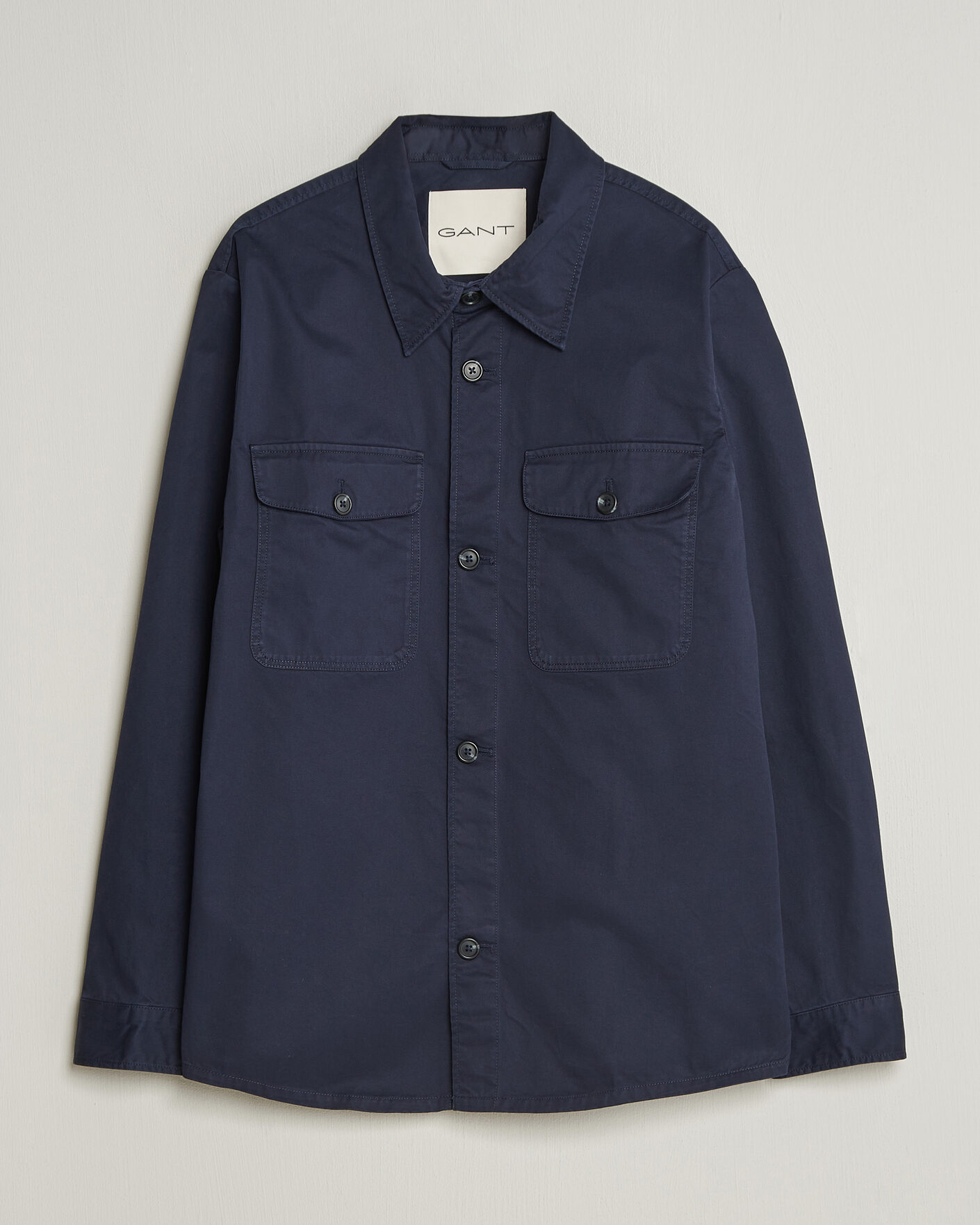 Herr | Skjortor | GANT | Regular Fit Cotton Twill Overshirt Evening Blue